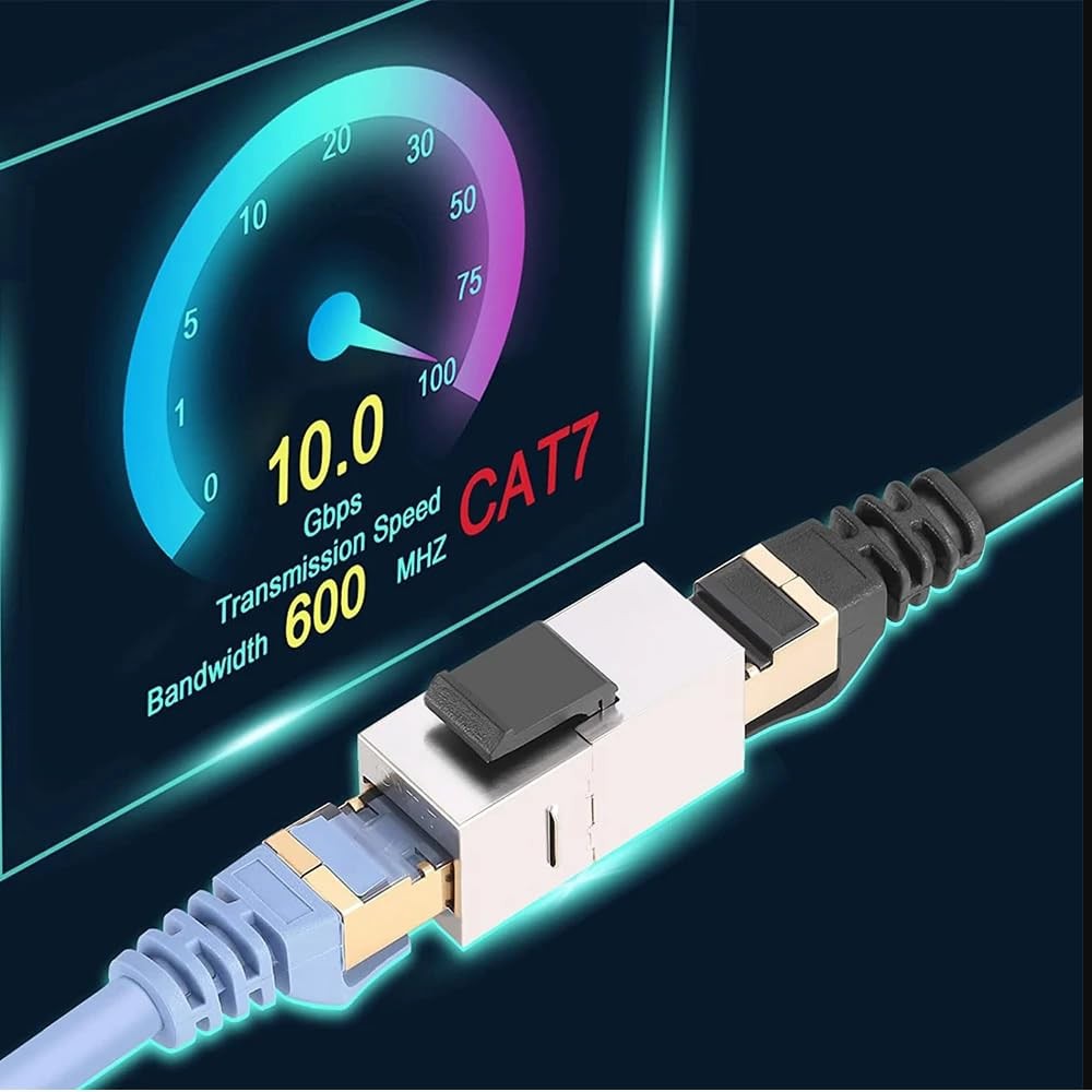 10 PCS Cat7 Keystone Coupler Shielded RJ45 Inline Coupler 10Gbps Adapter