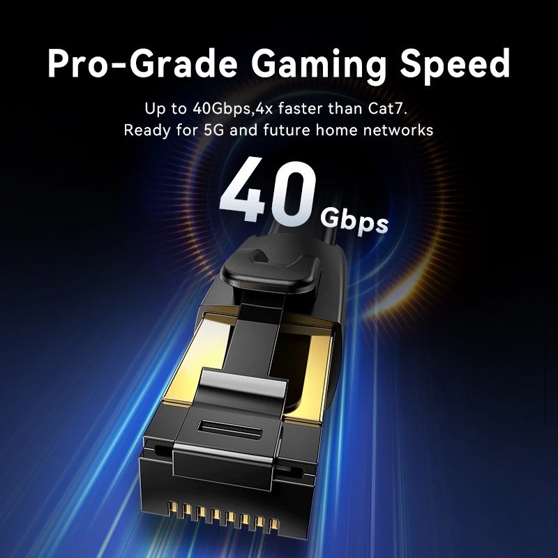 Vention CAT8 Ethernet Cable 40Gbps 2000MHz TPE Network Lan Patch Cord for PC Lap