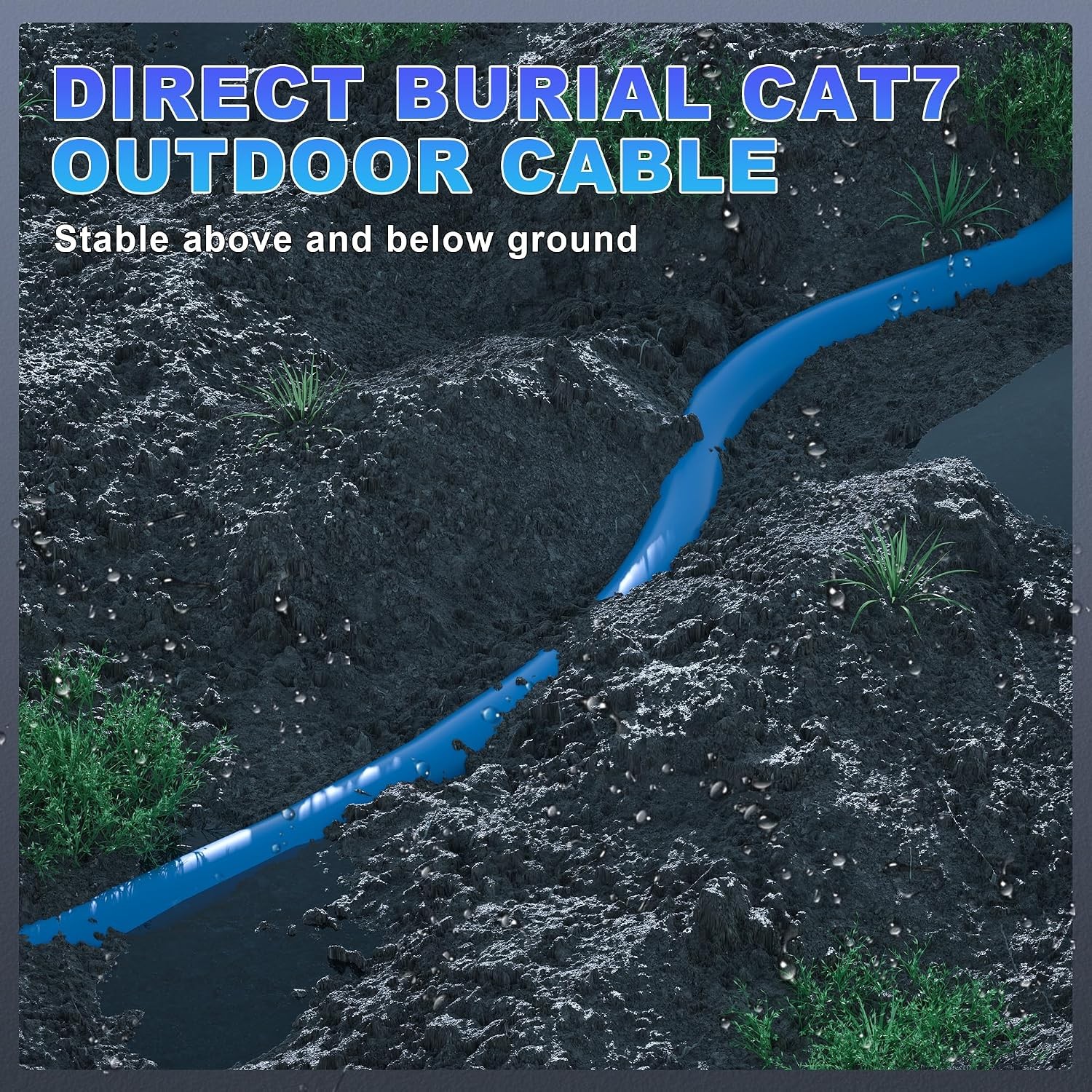 Cat 7 Outdoor Ethernet Cable 500Ft (DIY Bulk Cat7 Cable X 30 RJ45 ) | ( SFTP Tri