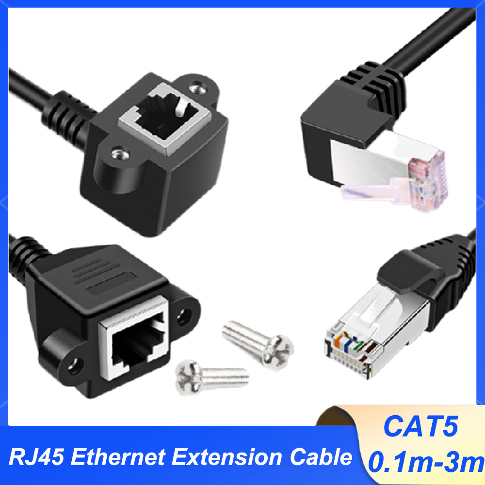 RJ45 Ethernet Extension Cable Male to Female Network Lead Cat5 With Panel Mount