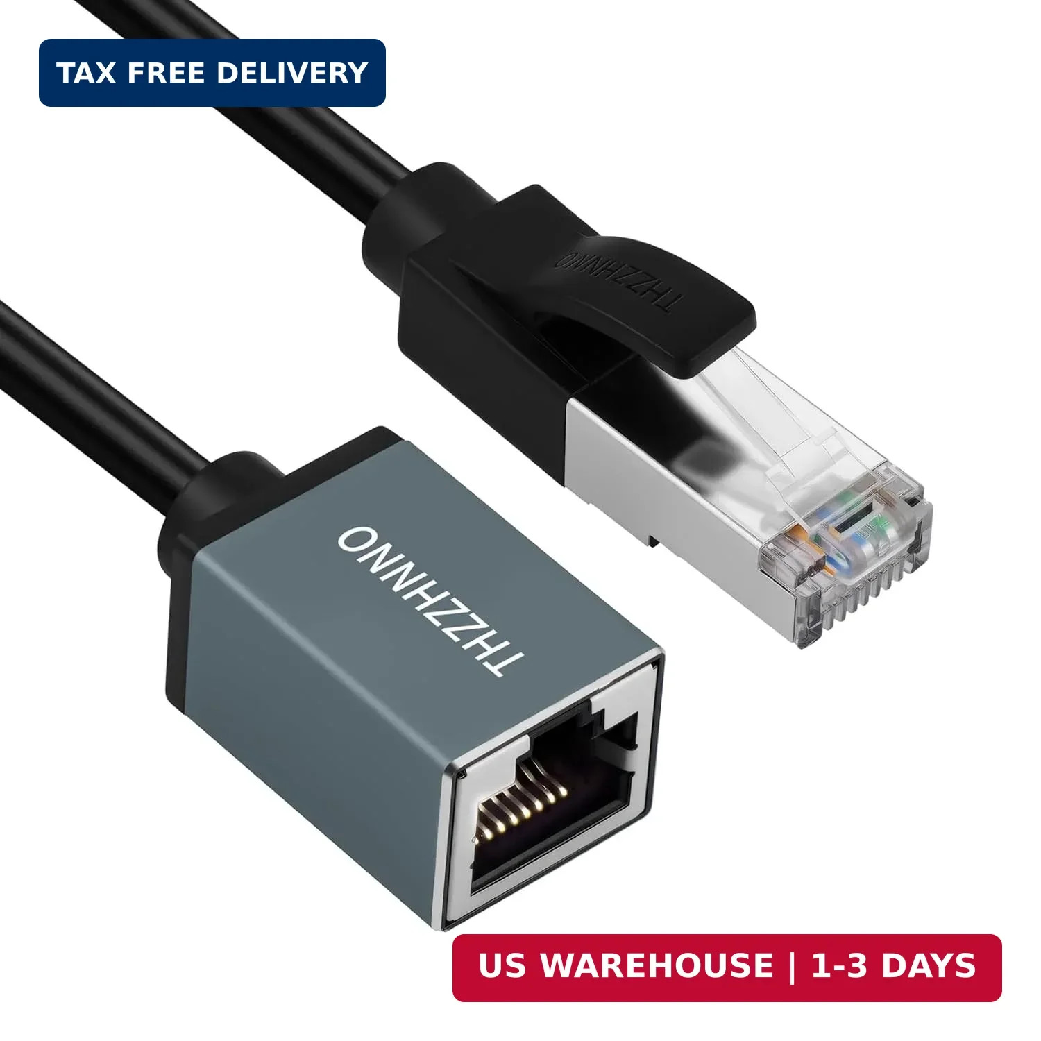 Cat6 Ethernet Extension Cable 15FT, 1000Mbps RJ45 Male to Female Cable, Gigabit