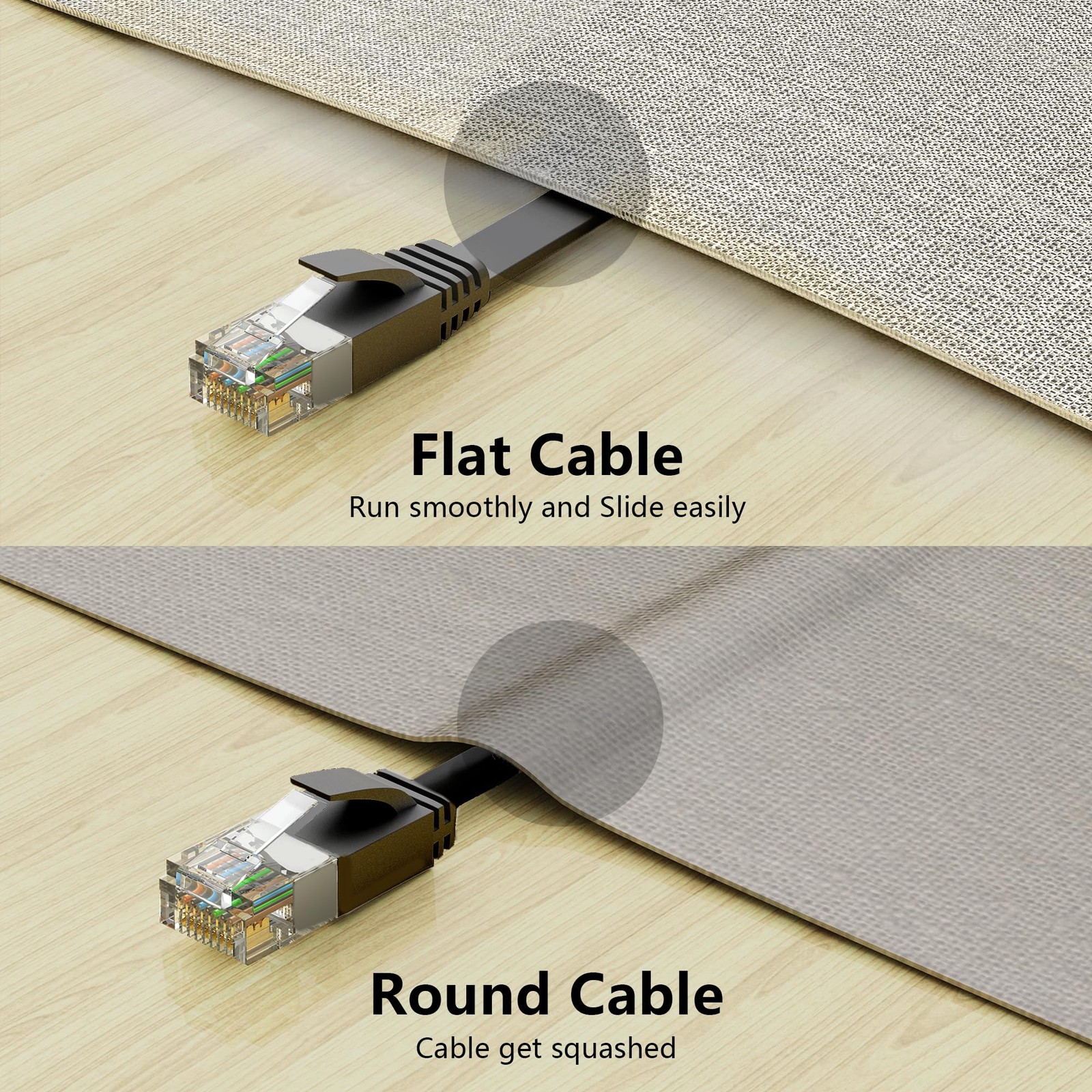 Cat 6 Ethernet Cable 200 ft with Cable Clips, 10Gbps Support Cat8 Cat7 Networ…