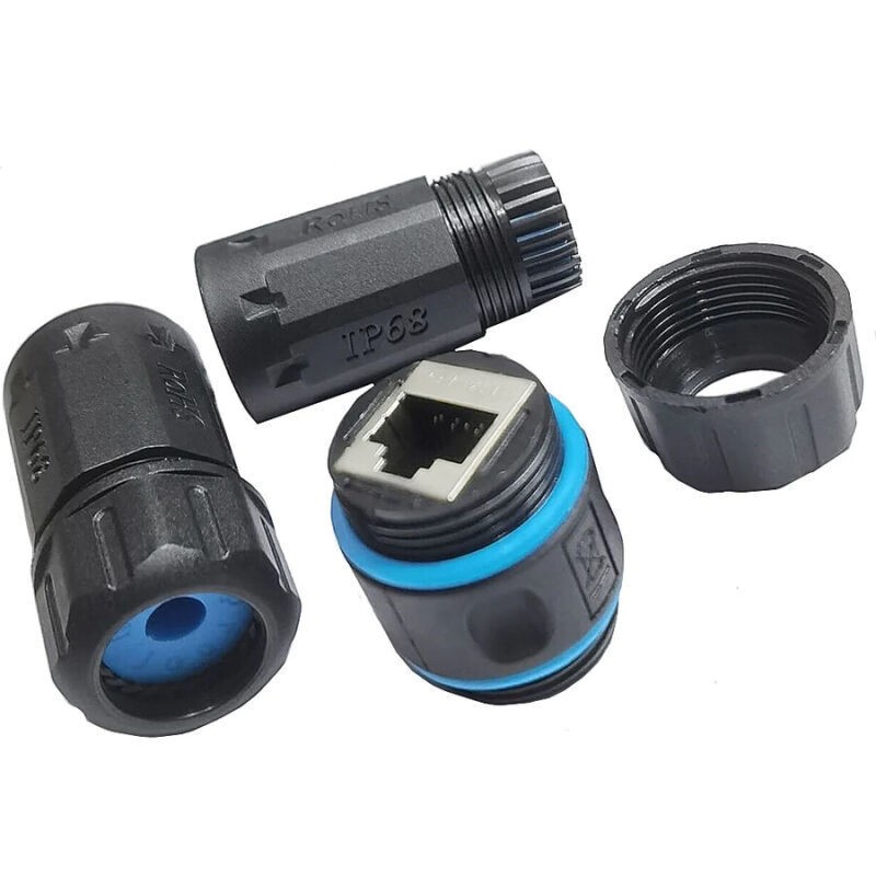 IP68 Waterproof RJ45 Ethernet Outdoor LAN Cable Connector – Cat6