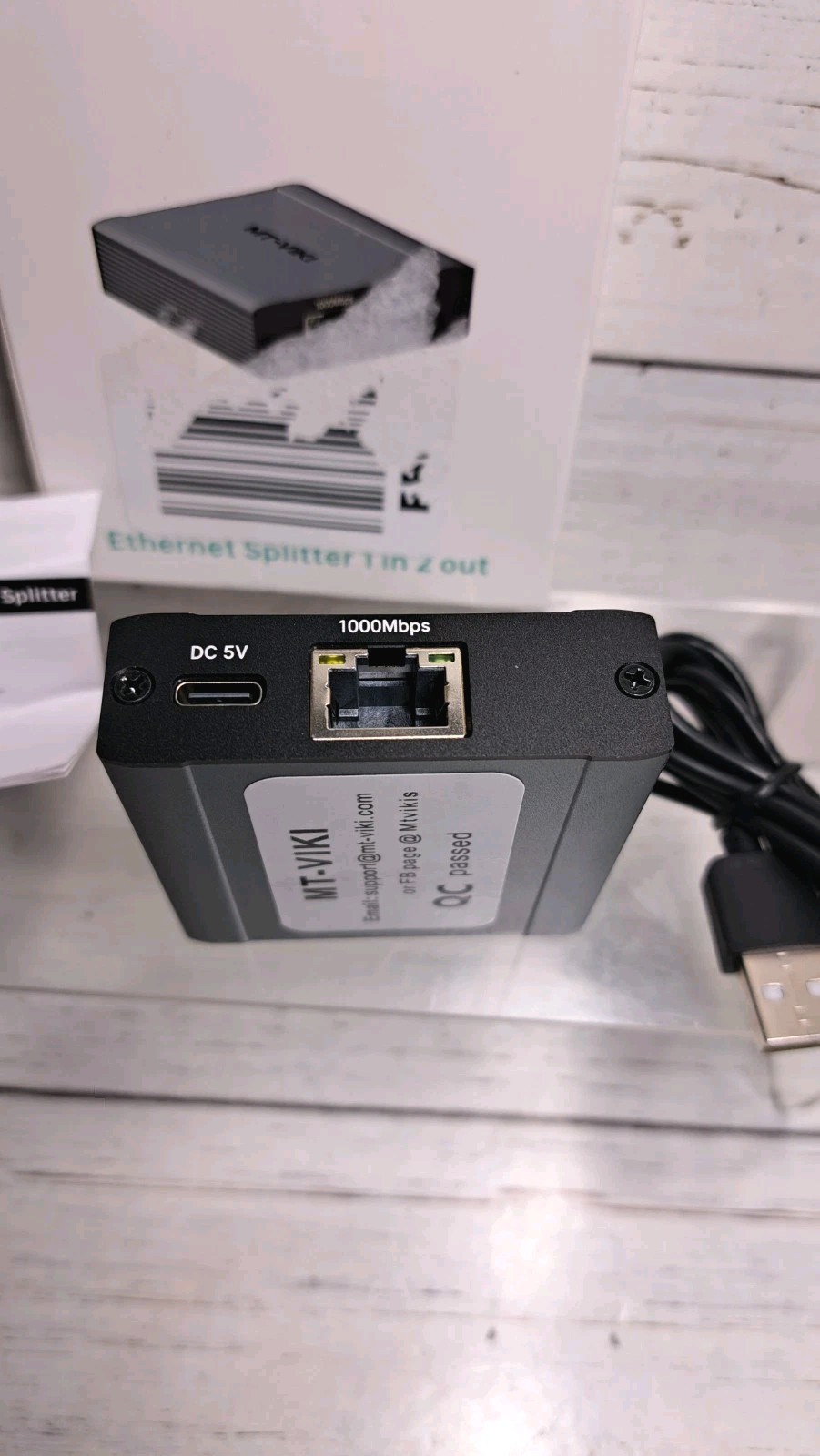 Ethernet Splitter 1 to 2 High Speed 1000Mbps, Gigabit Dual RJ45 Splitter Adapter
