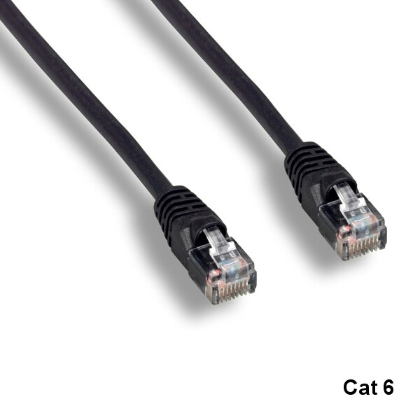 Kentek Black 2ft Cat6 UTP Cable 24AWG 550MHz Pure Copper RJ45 Ethernet Routers