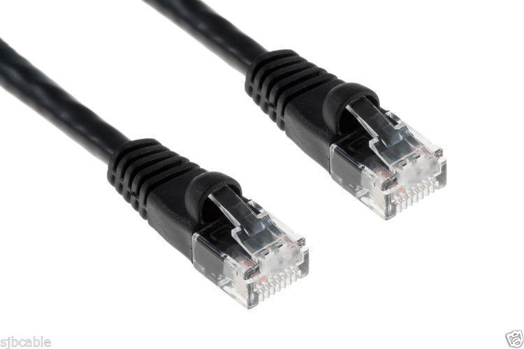 Cat 6 CAT6 Patch Cord Cable 500mhz Ethernet Internet Network LAN RJ45 UTP BLACK