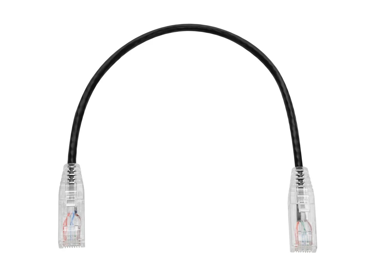 Monoprice Cat6 Ethernet Patch Cable – 1 feet – Black | Snagless RJ45 Stranded