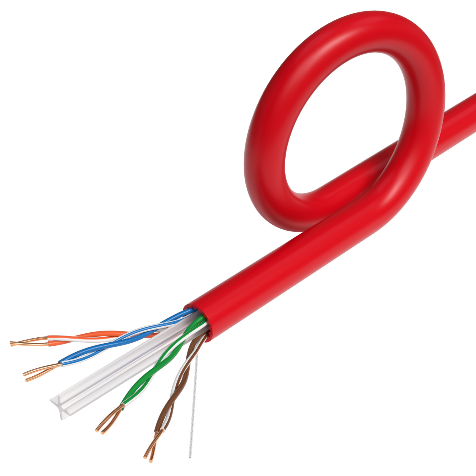 1000ft RED CAT6A UTP Solid Copper Ethernet Cable 23AWG 10Gbps High-Speed Wire