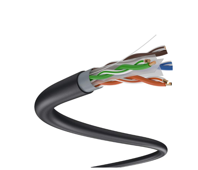 1000ft CAT6 UTP Double Jacket 23AWG Outdoor Direct Burial Black