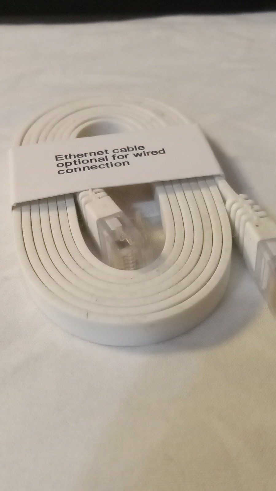 White Flat Ethernet Patch Cable RJ-45 Male to Male