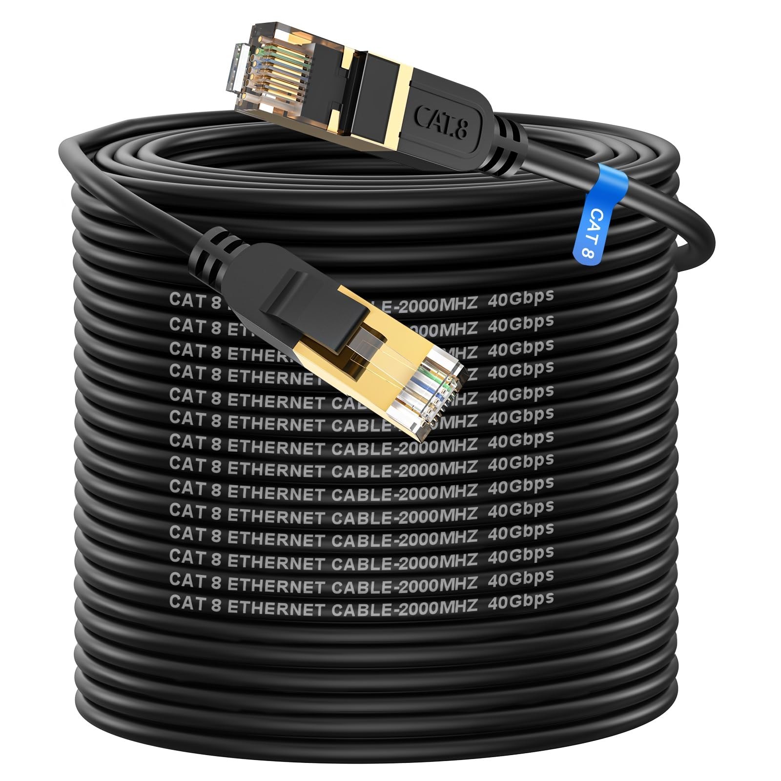 Cat 8 Ethernet Cable 300ft 40Gbps High Speed LAN Cable Indoor Outdoor