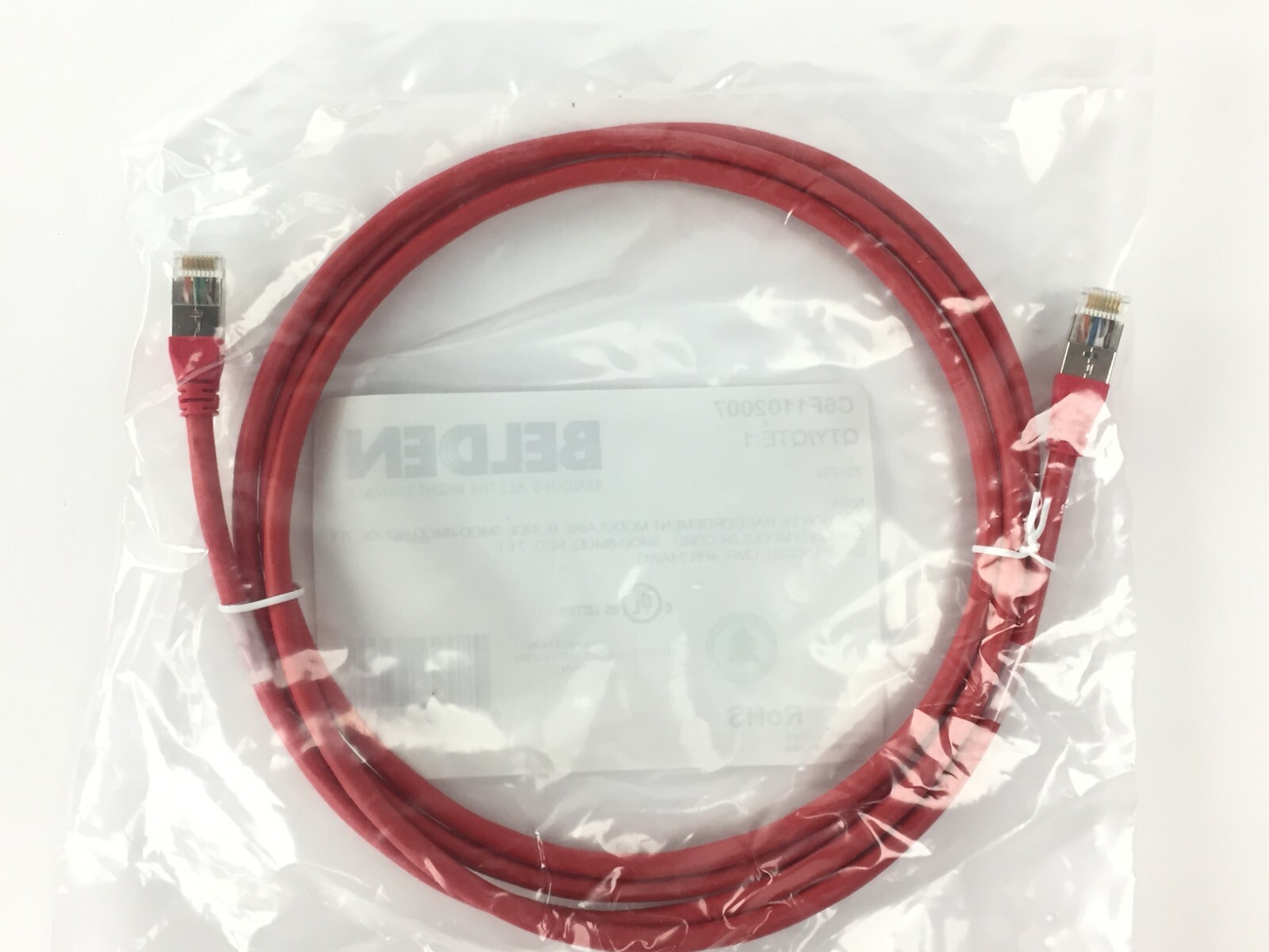 Belden Eithernet CAT6 Patch Cord 7ft (Red) C6F1102007 201739
