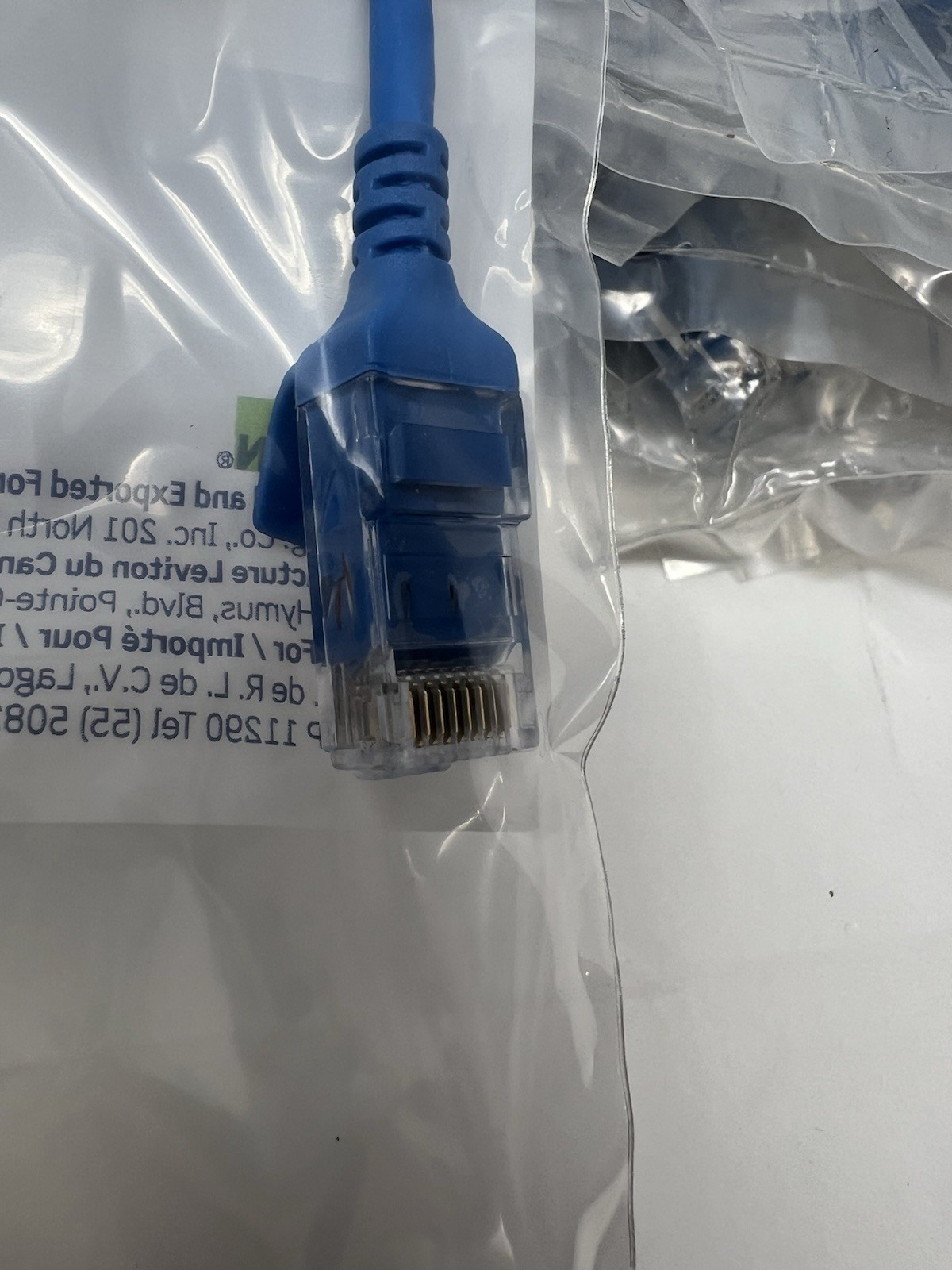 (90x) Leviton CAT 6H460-1L Cat 6 Small Diameter High-Flex Patch Cord, 1ft, Blue