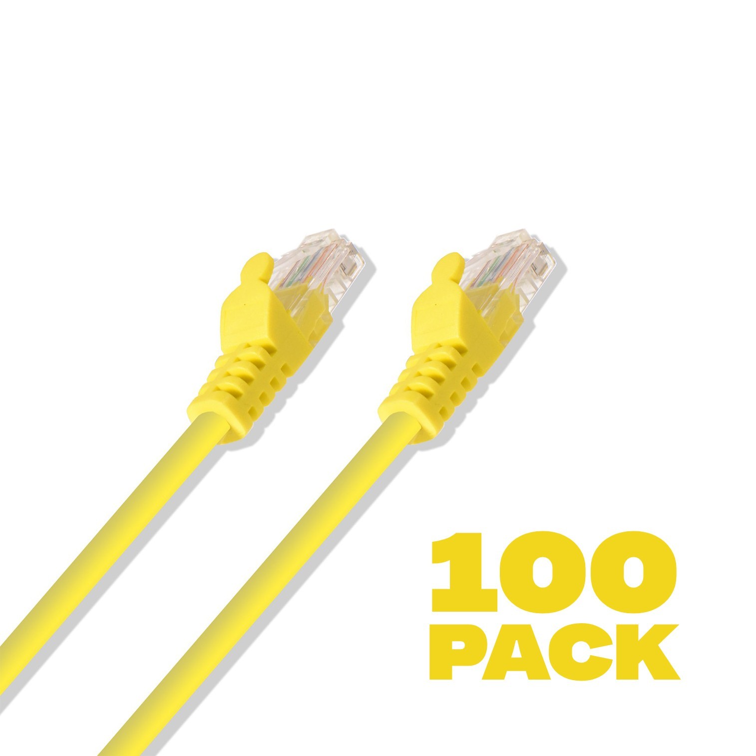 100 Pack – 1ft Cat5e Cable Ethernet LAN Network RJ45 Patch Cord Internet Yellow