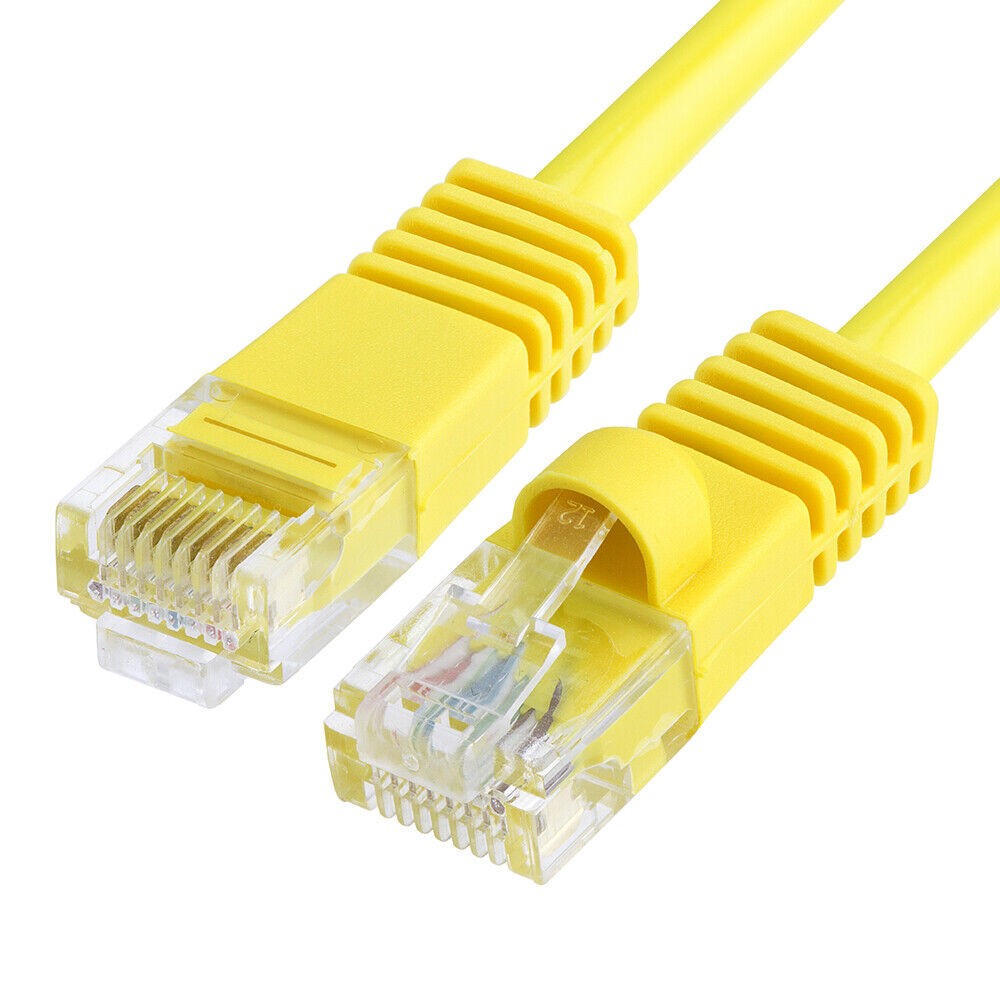 20 PACK Cat5e Cable Yellow Cat 5 Patch Cord Ethernet RJ45 Connectors LAN Wire