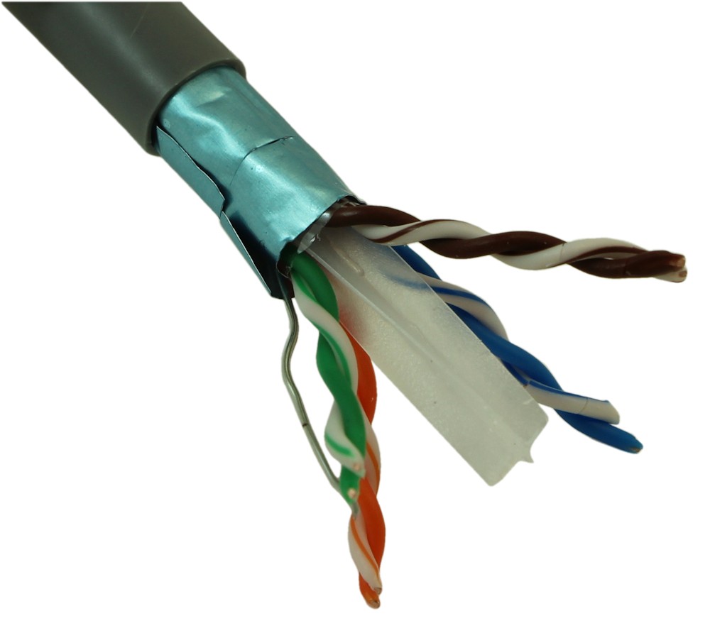 1000ft CAT6E Bulk Network Cable STP/CMR 550Mhz SHIELDED Solid Gray