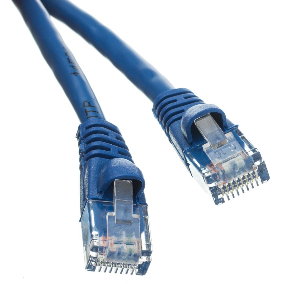 10ft Cat5e Copper Ethernet Patch Cable Snagless/Molded Boot POE Blue 10X6-06110