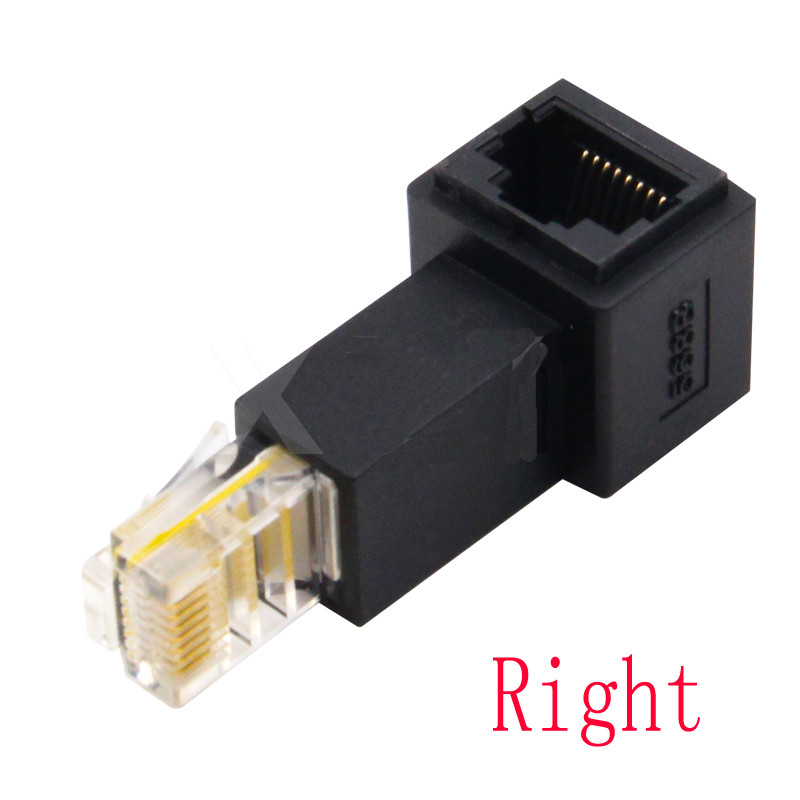 Multi angled RJ45 Cat 5e Male to Female Network Lan Ethernet Extension Adapter