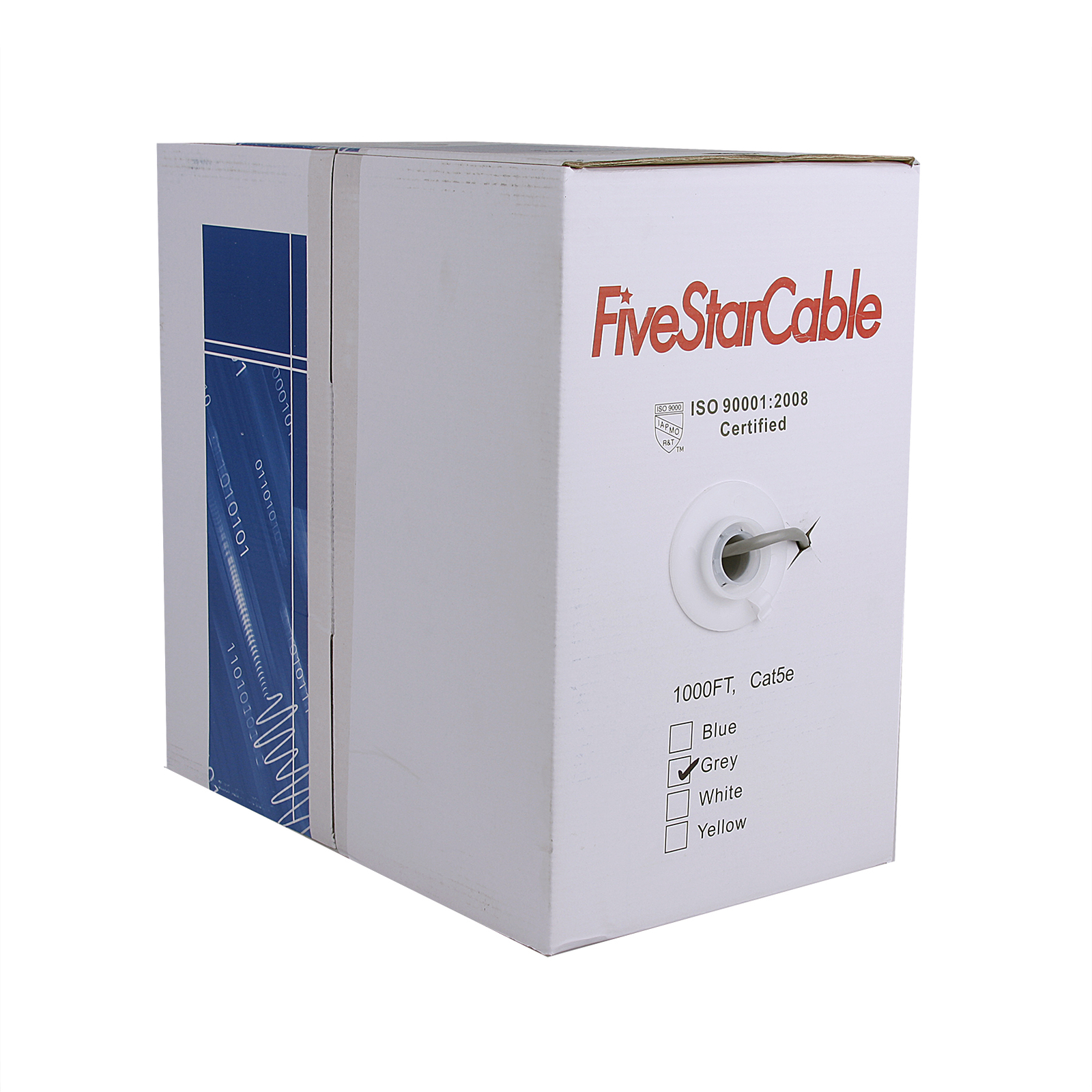 CAT5E CABLE UTP 1000FT GREY SOLID WIRE BULK ETHERNET LAN NETWORK RJ45