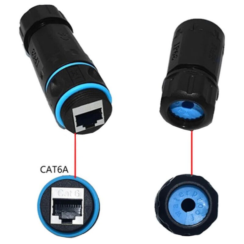 IP68 Waterproof RJ45 Ethernet Outdoor LAN Cable Connector – Cat6