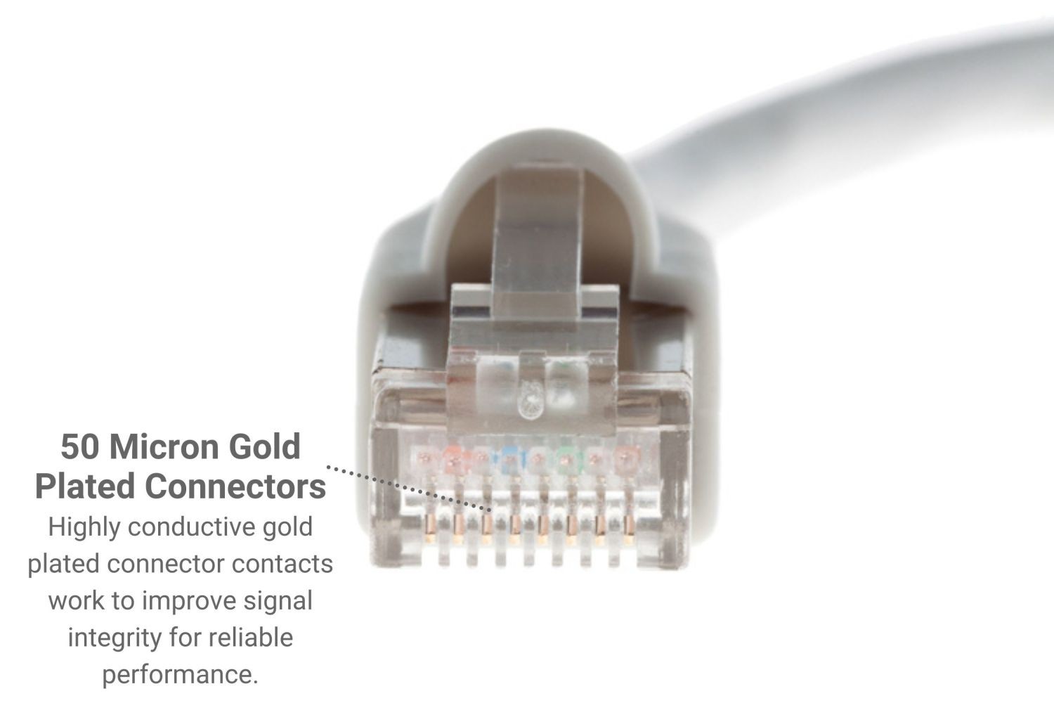 CAT6A Shielded Ethernet Patch Cable, Snagless, 5′, Gray – Lifetime Warranty