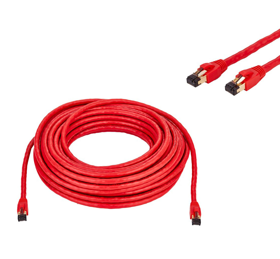 Cat8 SFTP High Speed Ethernet Patch Cord 2GHz LAN Wire 0.5FT- 75FT Red Multi LOT