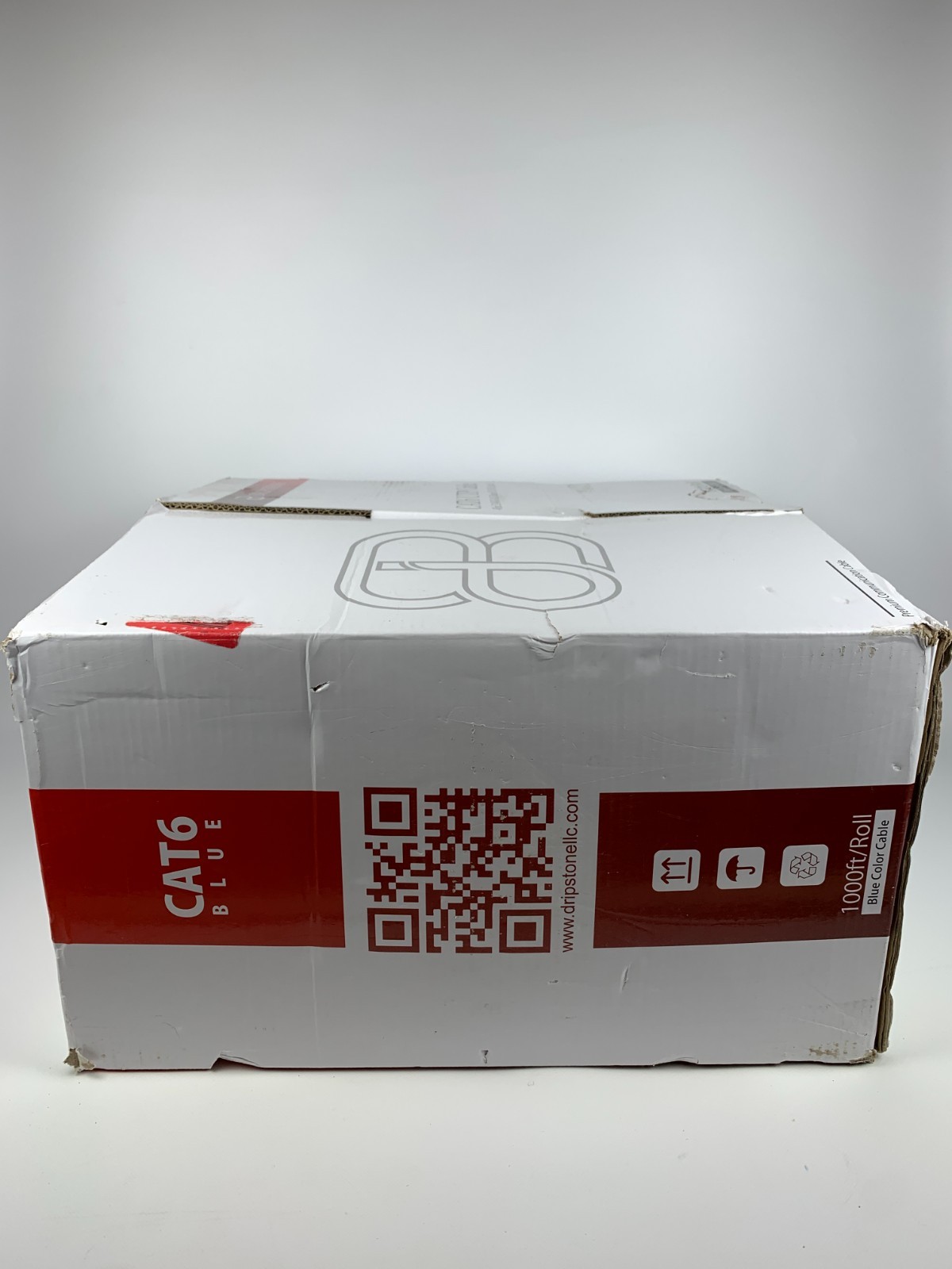 CAT6 CCA Solid 4 Pair 23g UTP .57mm Network Cable Dripstone 1000FT BLUE OPEN BOX