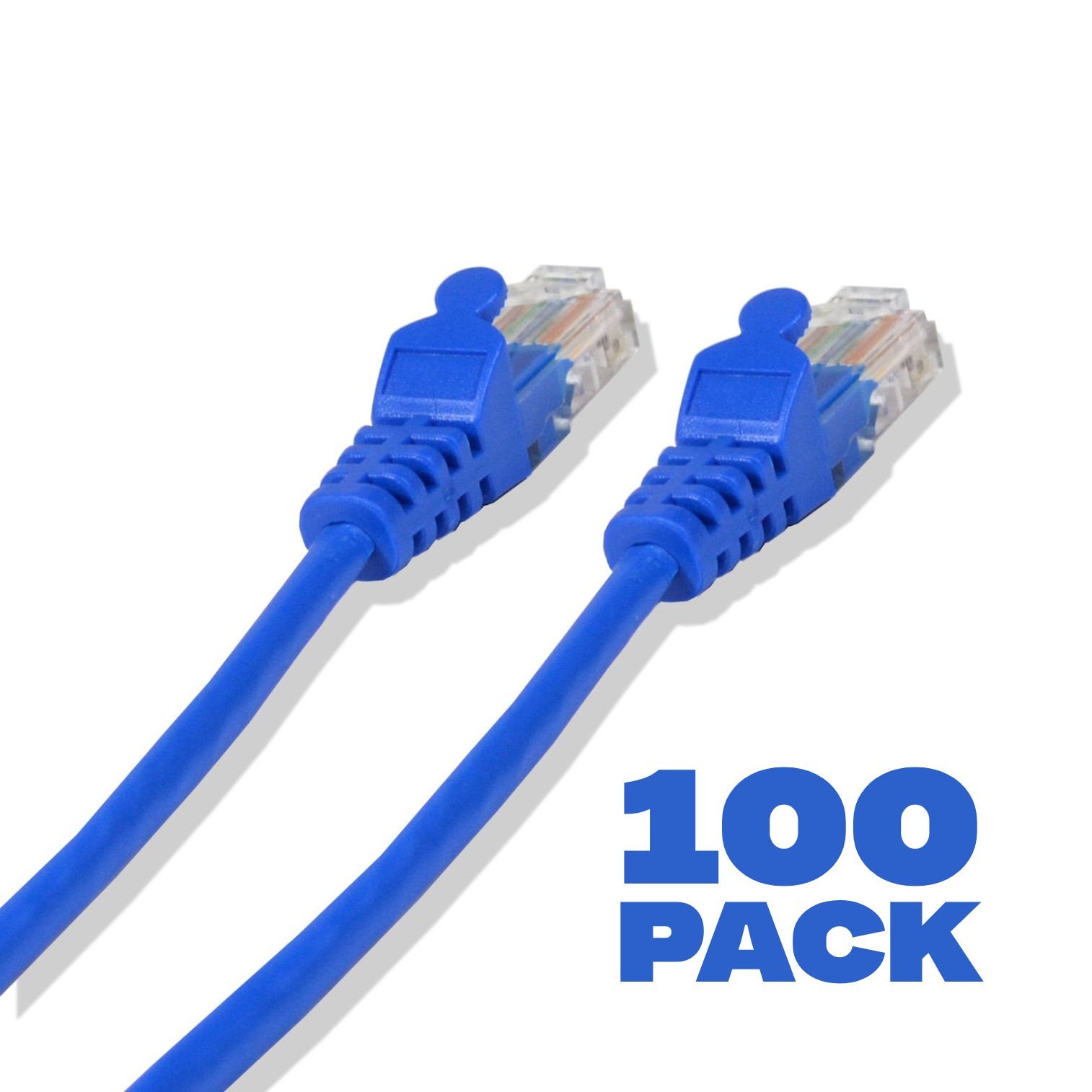 100 Pack – 1ft Cat5e Cable Ethernet LAN Network RJ45 Patch Cord Internet Blue