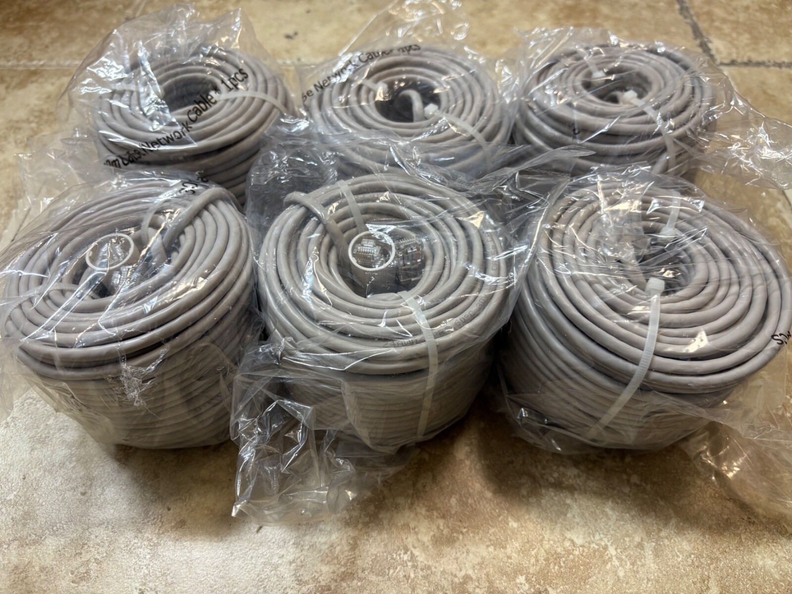 LOREX OEM Cat 5e x 6pcs Ethernet Network Cable Camera Grey 30m 100ft New Sealed