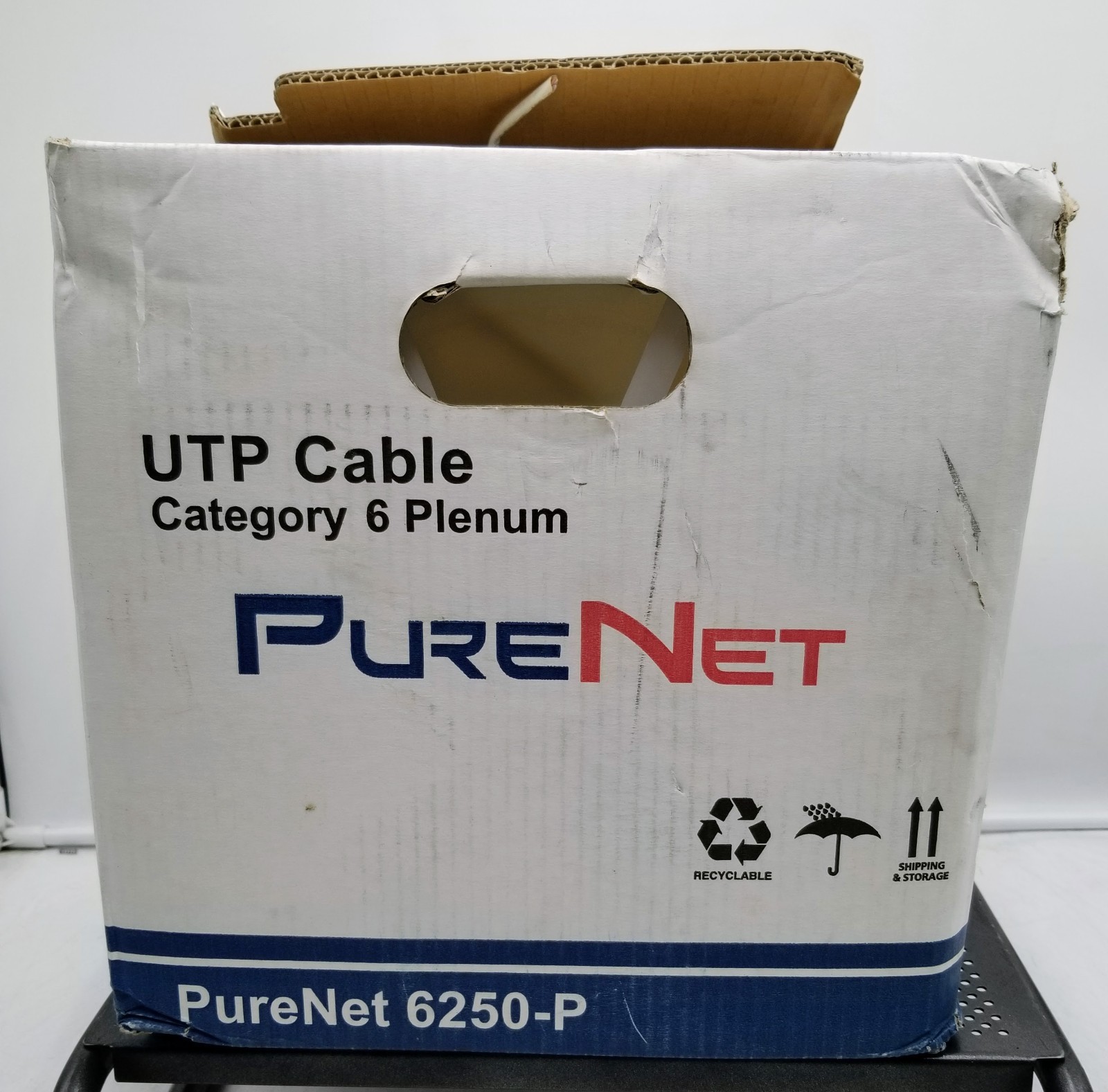 UTP CABLE CATEGORY 6 PLENUM PURE NET 6250-P 410FT -USED