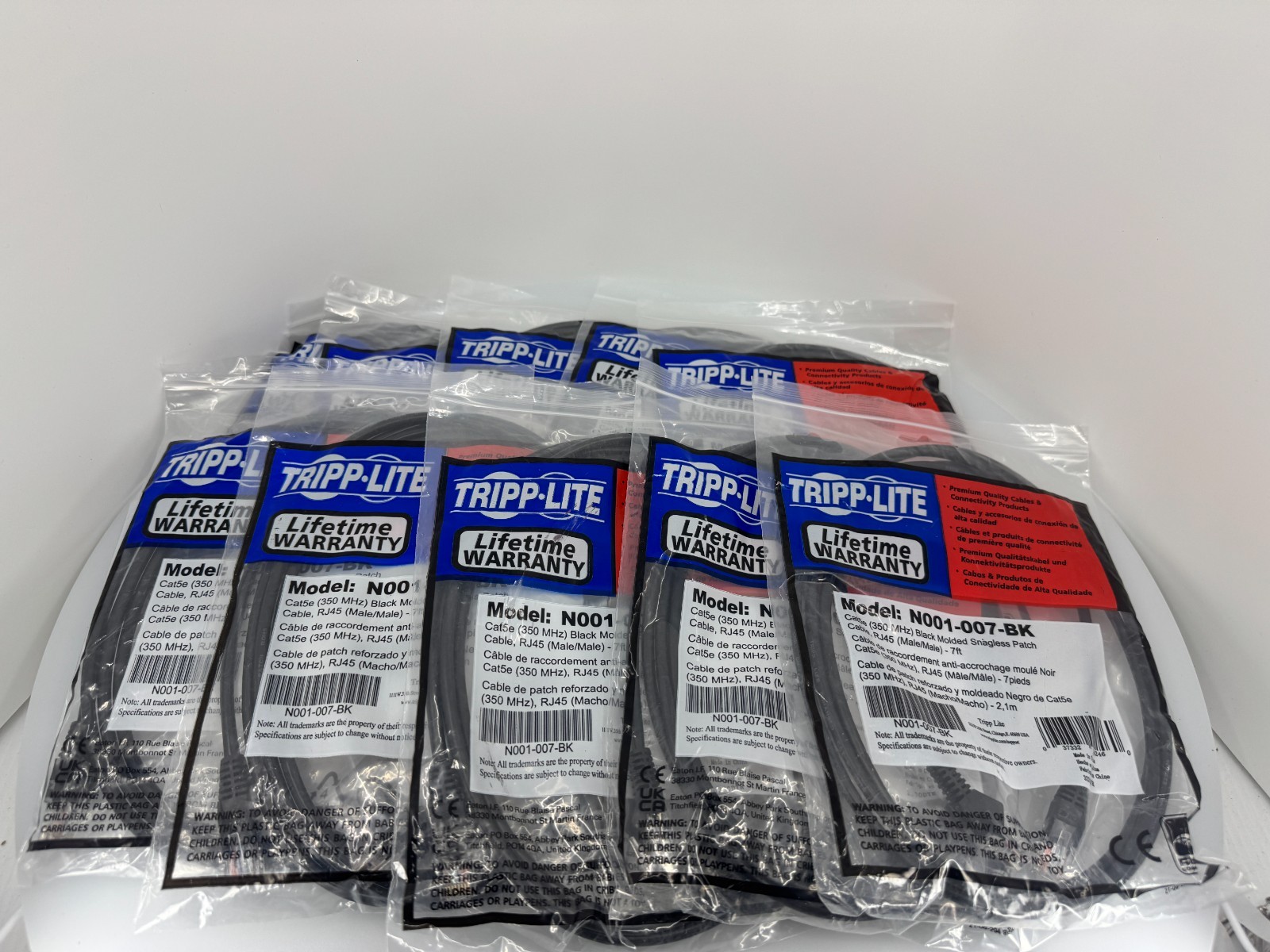 10 Packs Tripp Lite Universal Black N001-007-BK