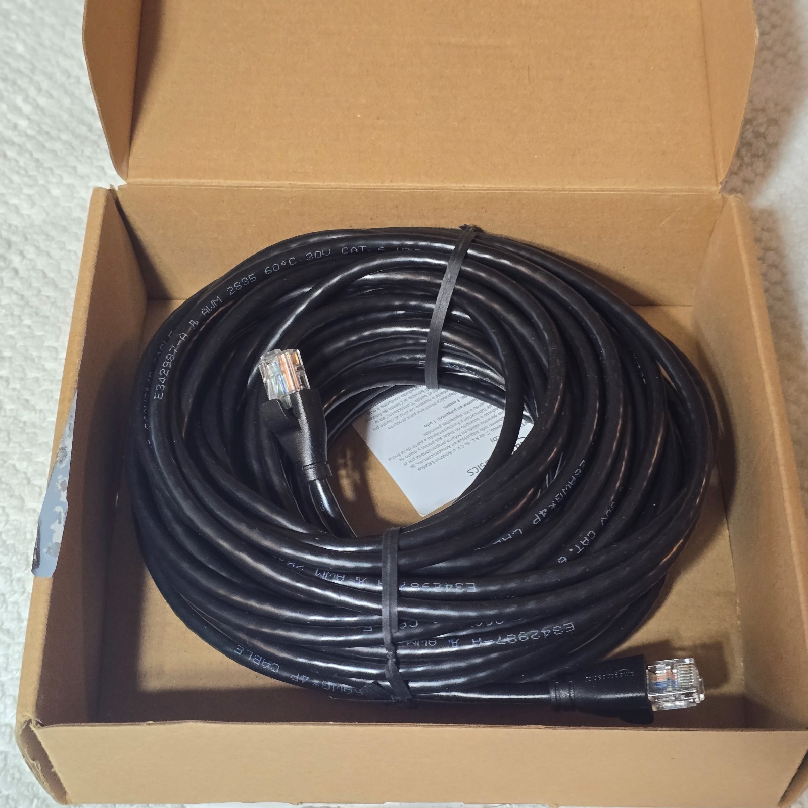 50ft Cat6 Ethernet Cable RJ45 1Gbps High Speed Internet LAN Patch Cord Black New
