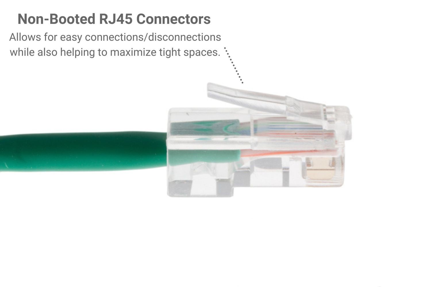 CAT5e Ethernet Patch Cable, Non-Booted, 2Foot, Green – Lifetime Warranty
