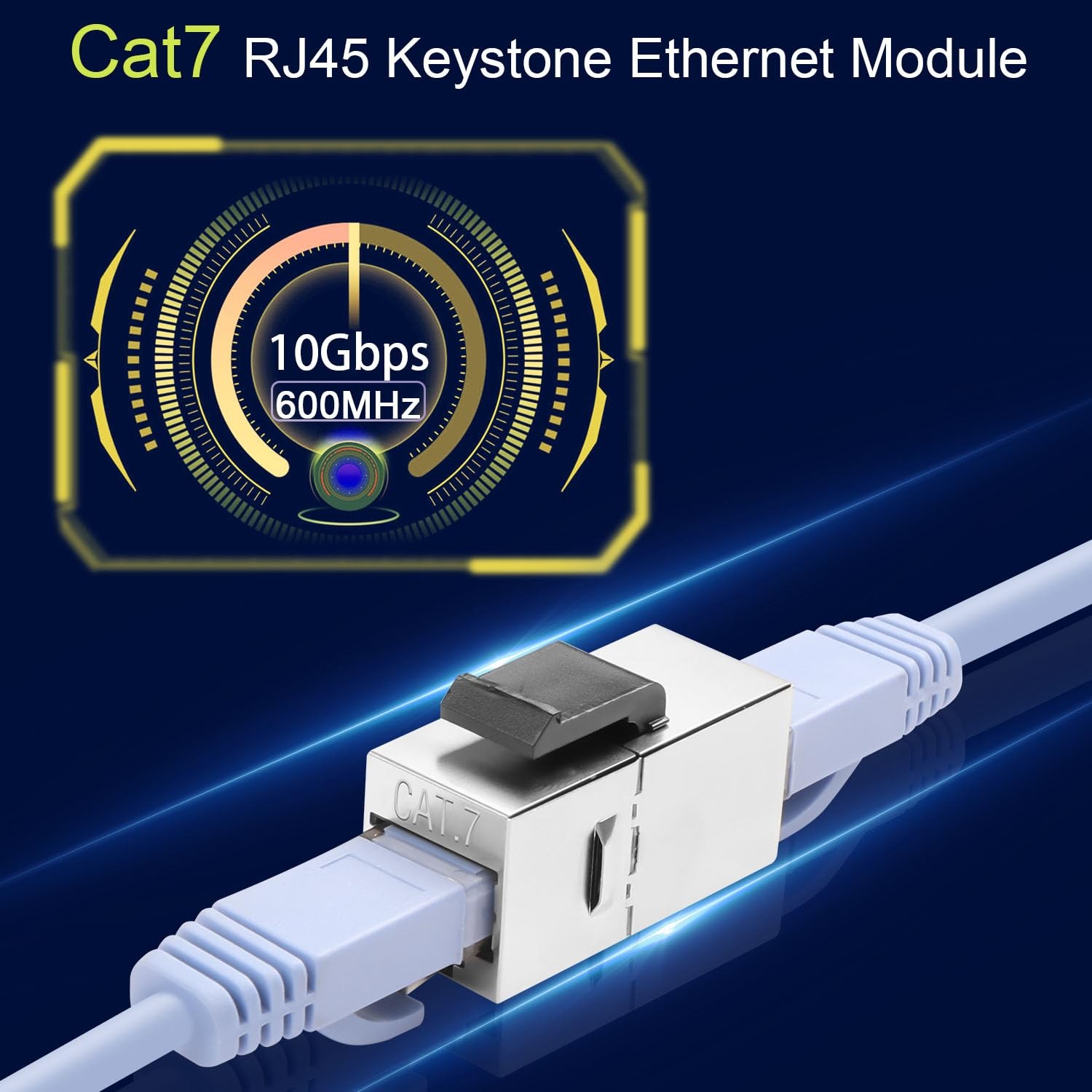 Cat7 RJ45 Keystone Jack Coupler Female Ethernet Network Adapter Module 2 PCS