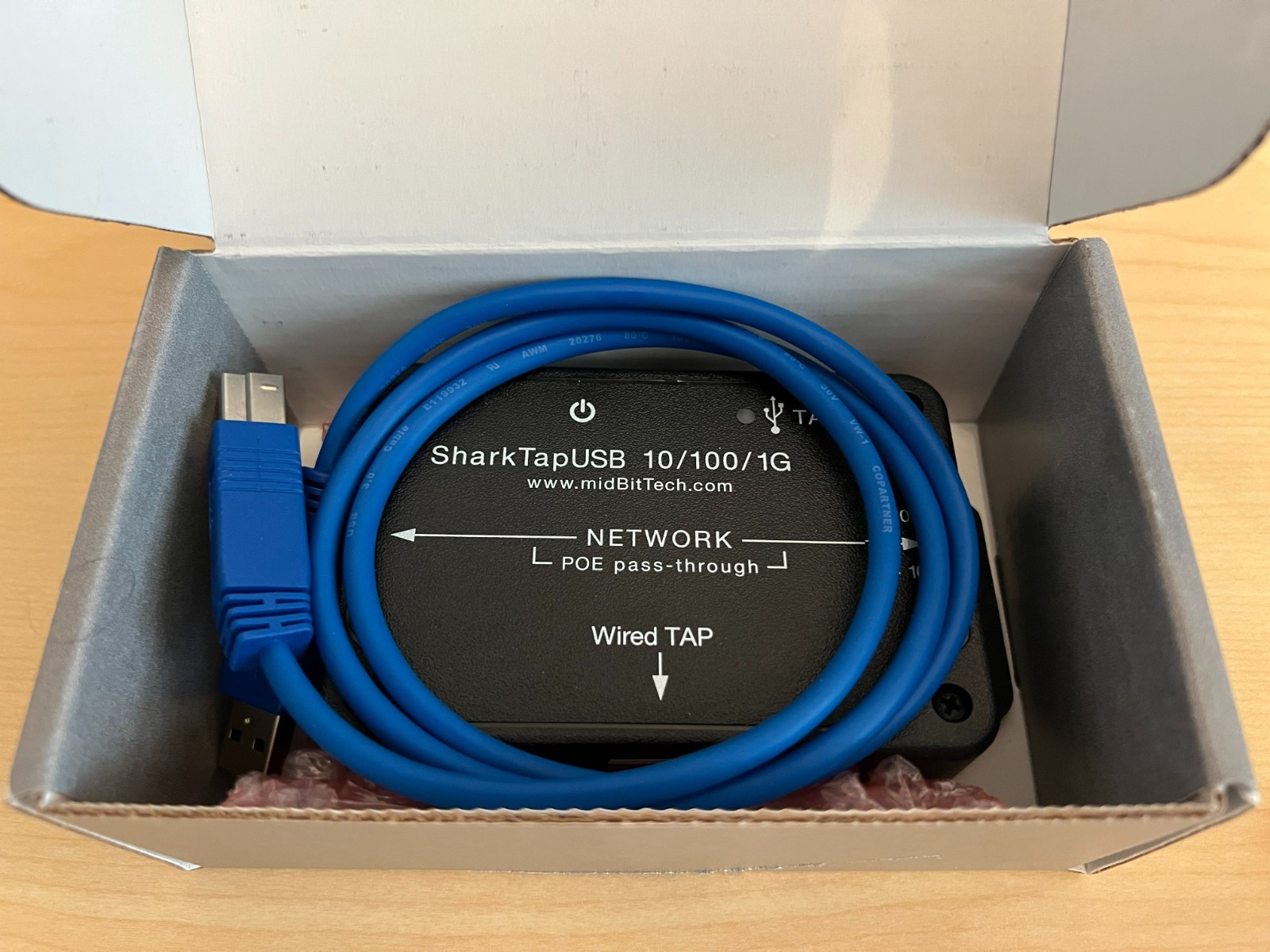 SharkTapUSB Ethernet Sniffer With Box And Manual