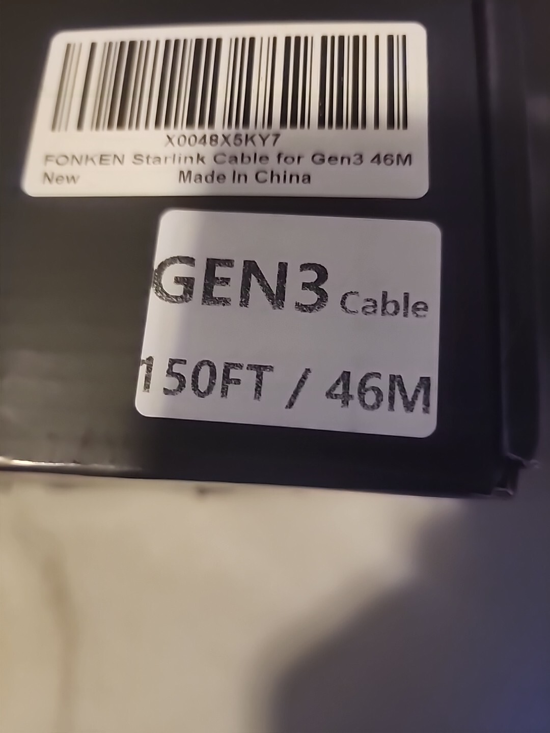 Fonken Starlink Cable For Gen3 – 46 Meters/150 Feet. New.