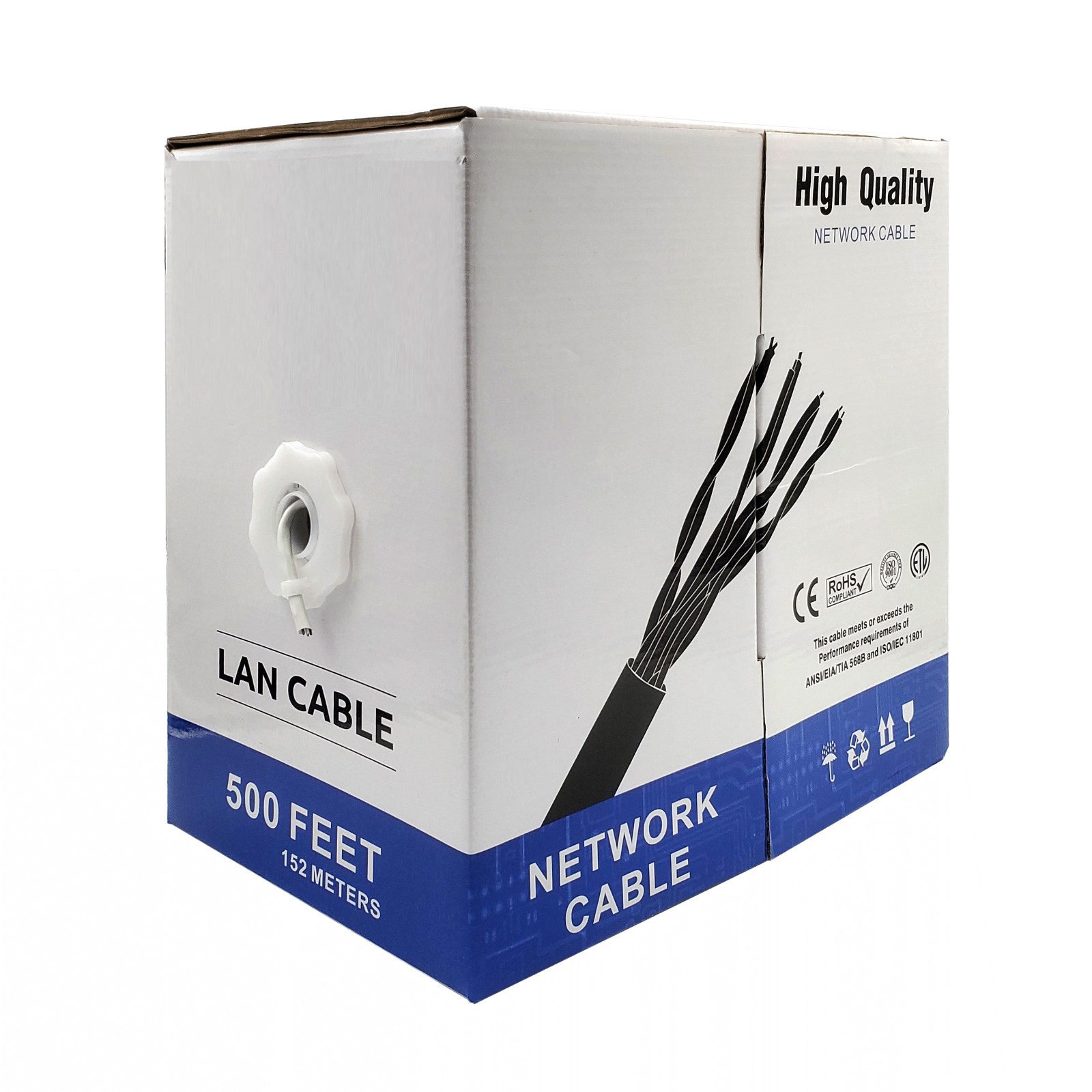 CAT5e 500ft bulk Cable Pull Box LAN Ethernet Network Cable Wire UTP CCA CE ROHS
