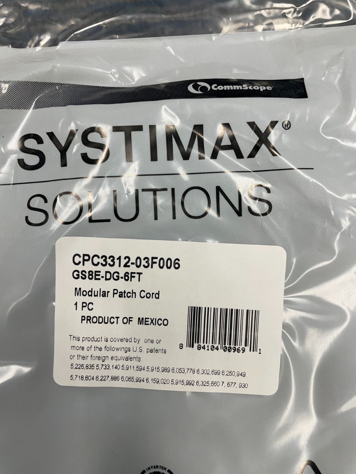 New CommScope Systimax Cat 6 Patch Cable 6ft Dark Gray, GS8E-DG-6FT (Lot of 10)