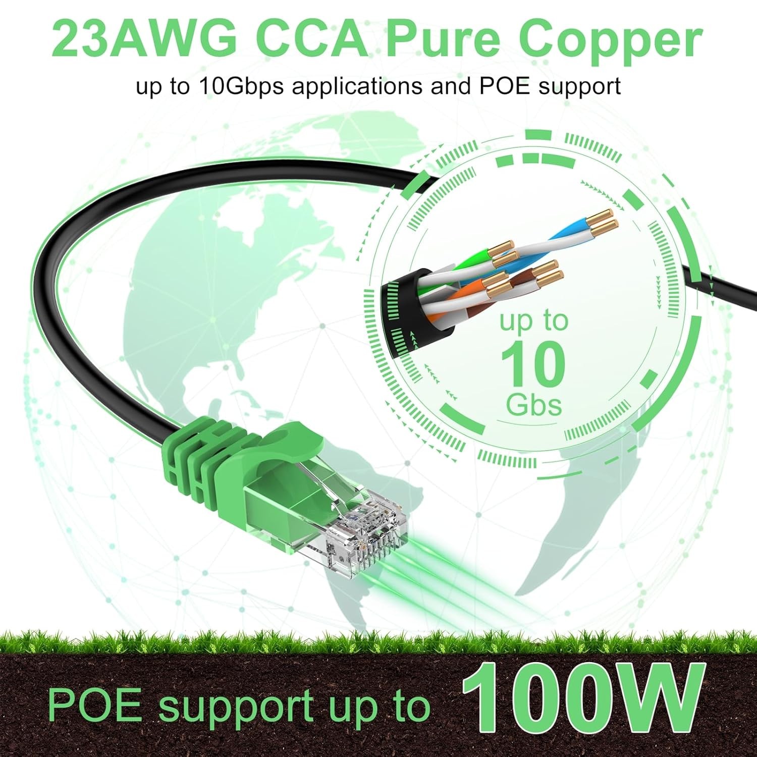 150FT Cat6 Outdoor Ethernet Cable In-Ground Heavy Duty Direct Burial 24AWG new