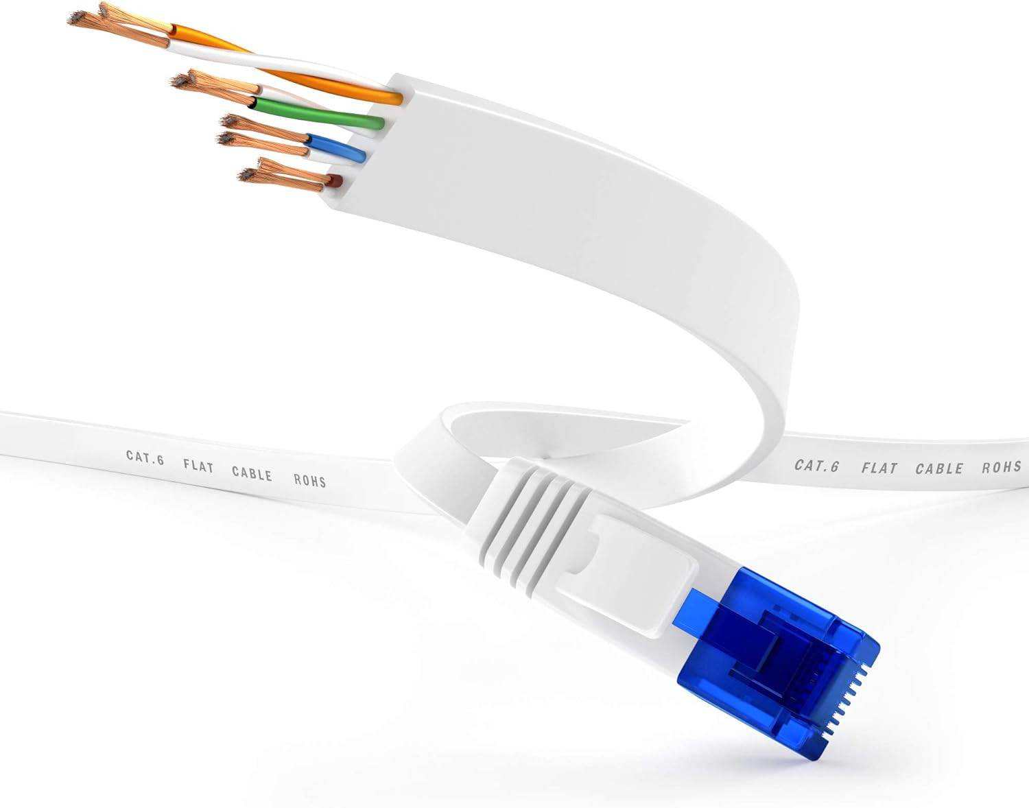 Flat Ethernet Cable with Break-Proof Design, Internet/Lan Cable – 100Ft (1Gbps