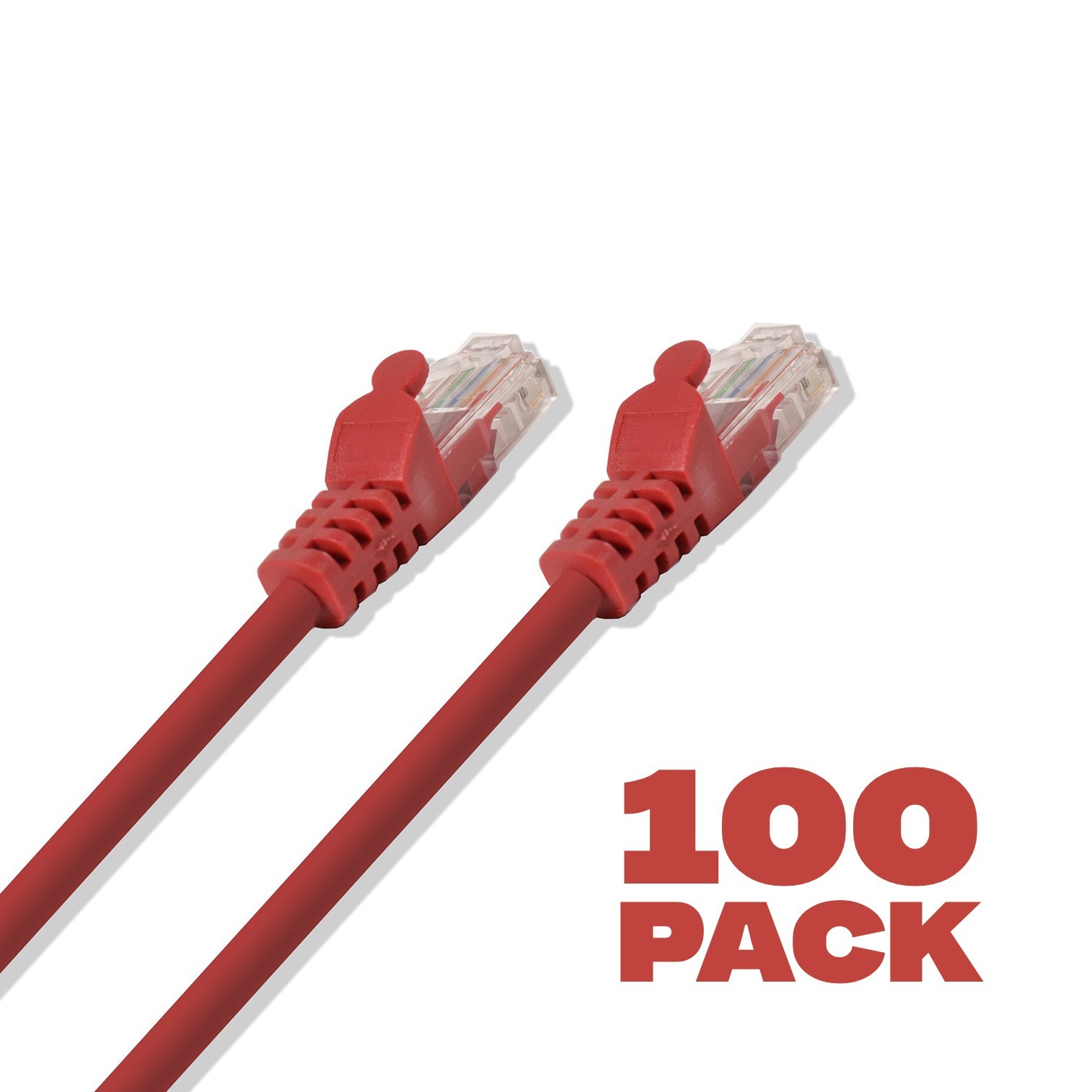 100 Pack – 1ft Cat5e Cable Ethernet LAN Network RJ45 Patch Cord Internet Red