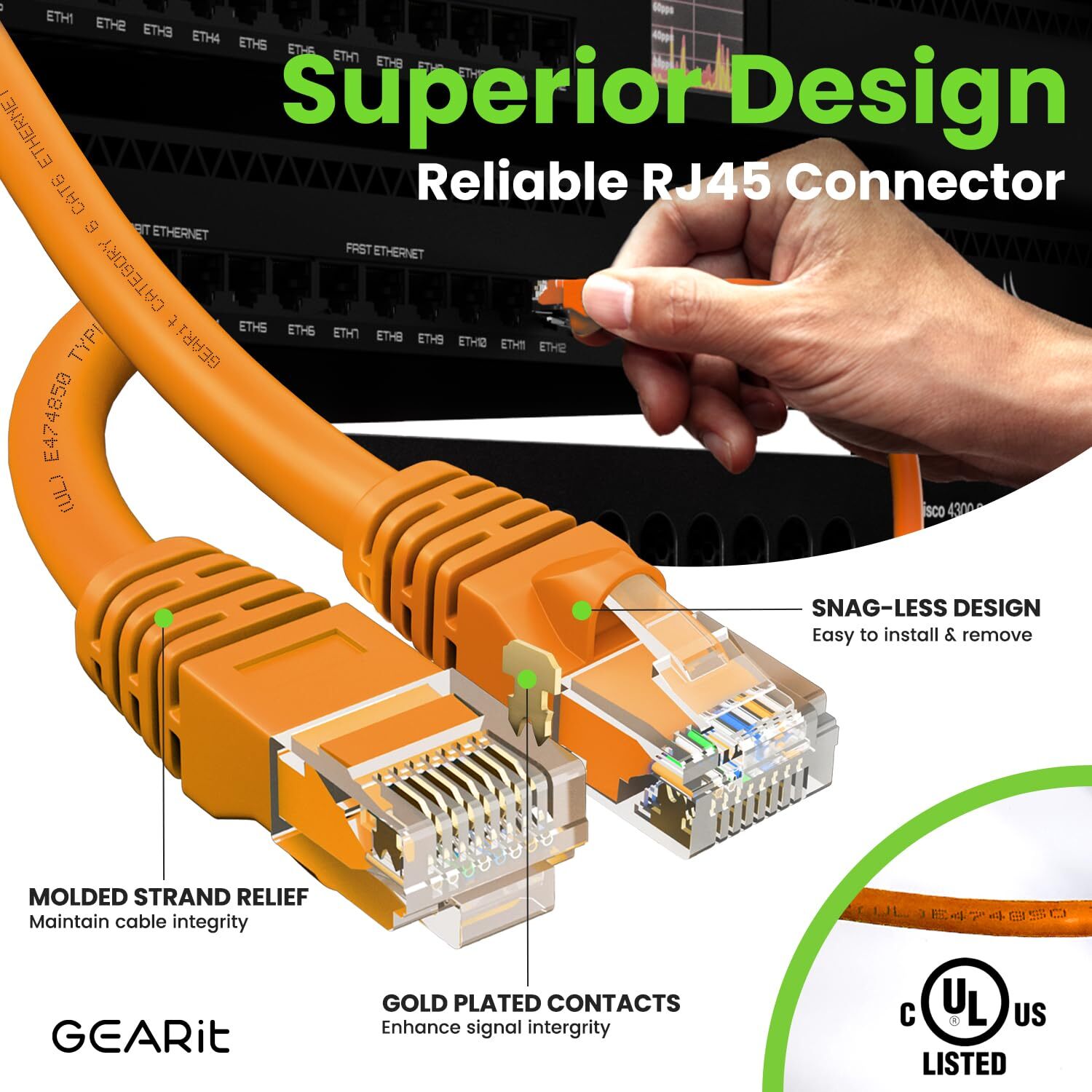 Cat 6 Ethernet Cable 20-Pack 1 Foot Cat6 Network Patch 10Gbps RJ45 Snagless C…