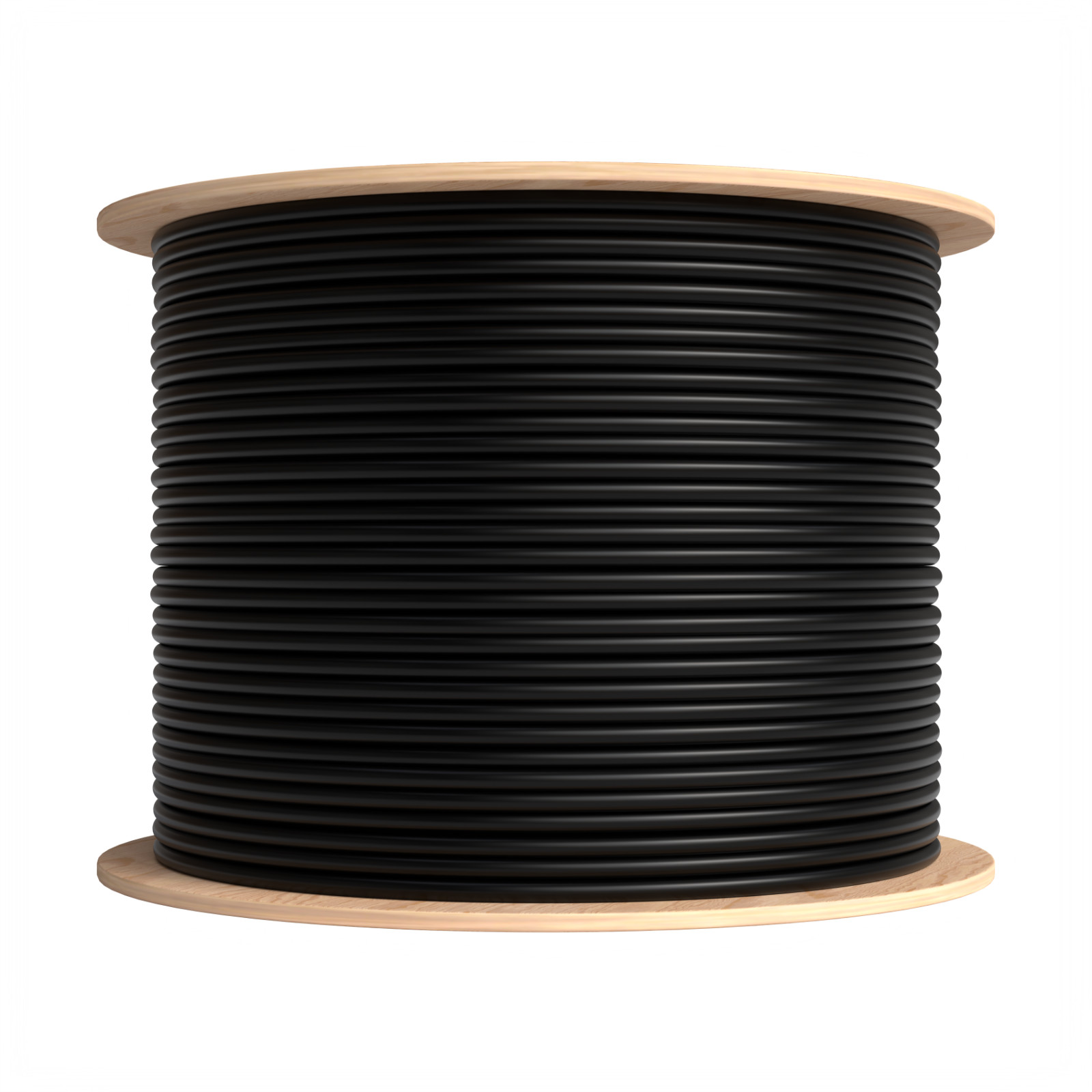 1000ft CAT6A Black Ethernet Cable Solid Bare Copper 23AWG 10Gbps High-Speed Wire