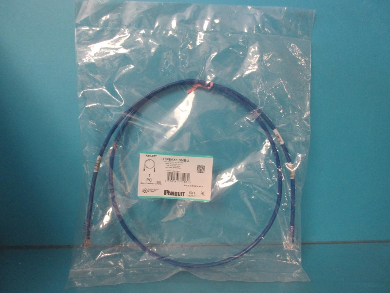 PANDUIT UTP6AX1.5MBU 5′ CAT 6A 26AWG SNAGLESS S/FTP PVC CM ETHERNET PATCH CABLE