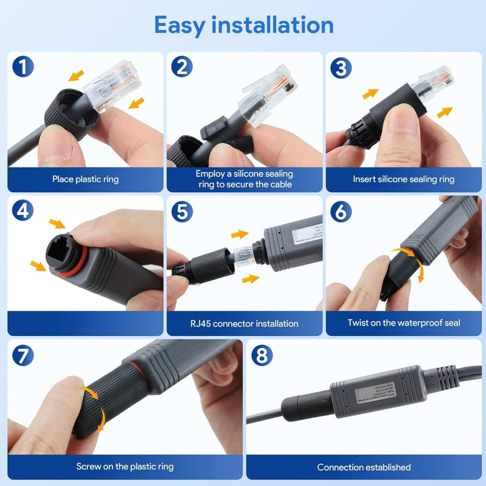 PoE Splitter for Starlink Mini Outdoor Converts Ethernet to RJ45 Waterproof