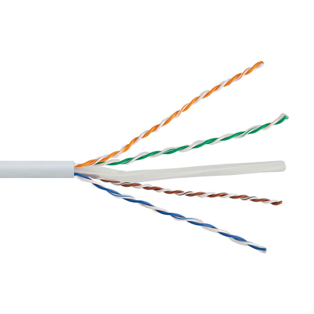CAT6 Cable CMR Copper Riser UTP 23 AWG 250 MHz Ethernet – 1000 Ft White Bulk