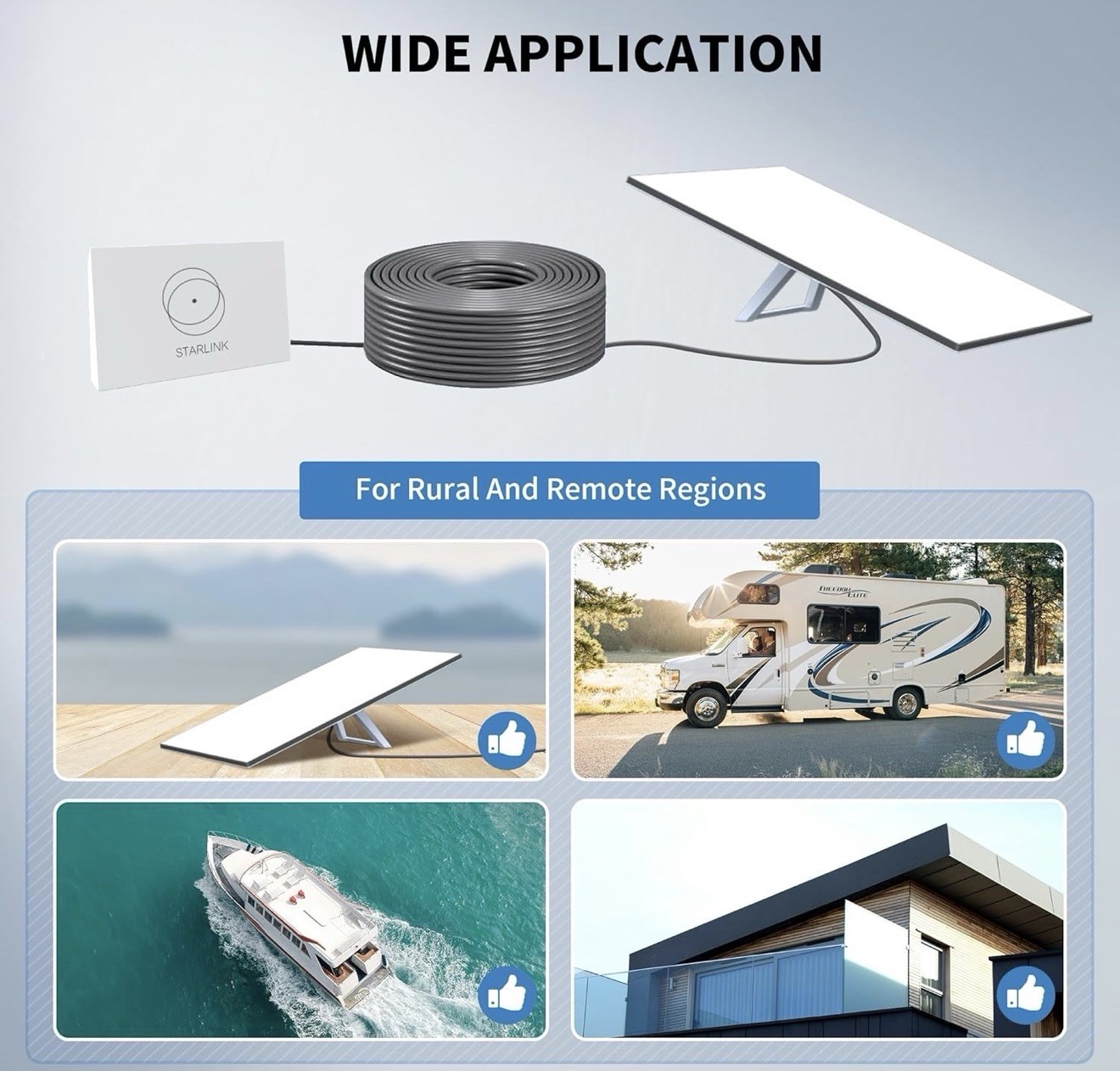 100FT (30M) Starlink Gen 3/4/4X/V4 Waterproof Satellite Replacement Cable Grey