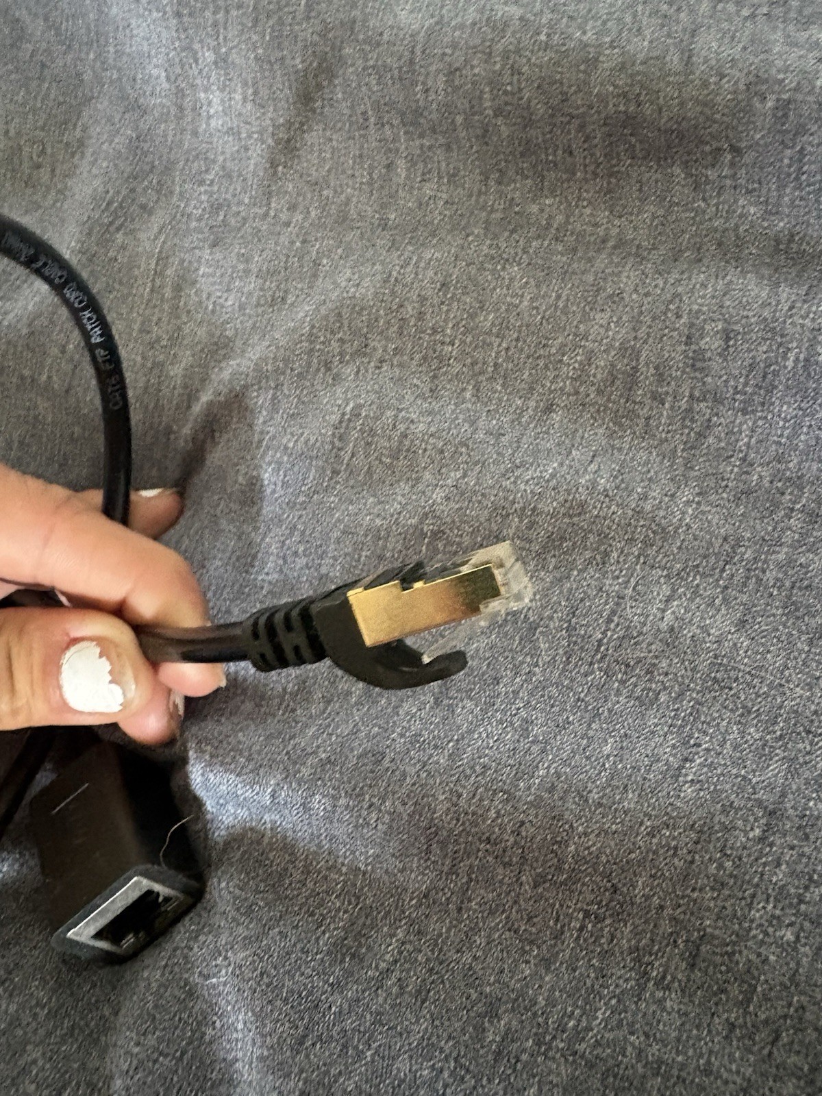 Cat 6 7 ft Black Ethernet Cable RJ-45 Male to RJ-45 Female Coupler Adapter
