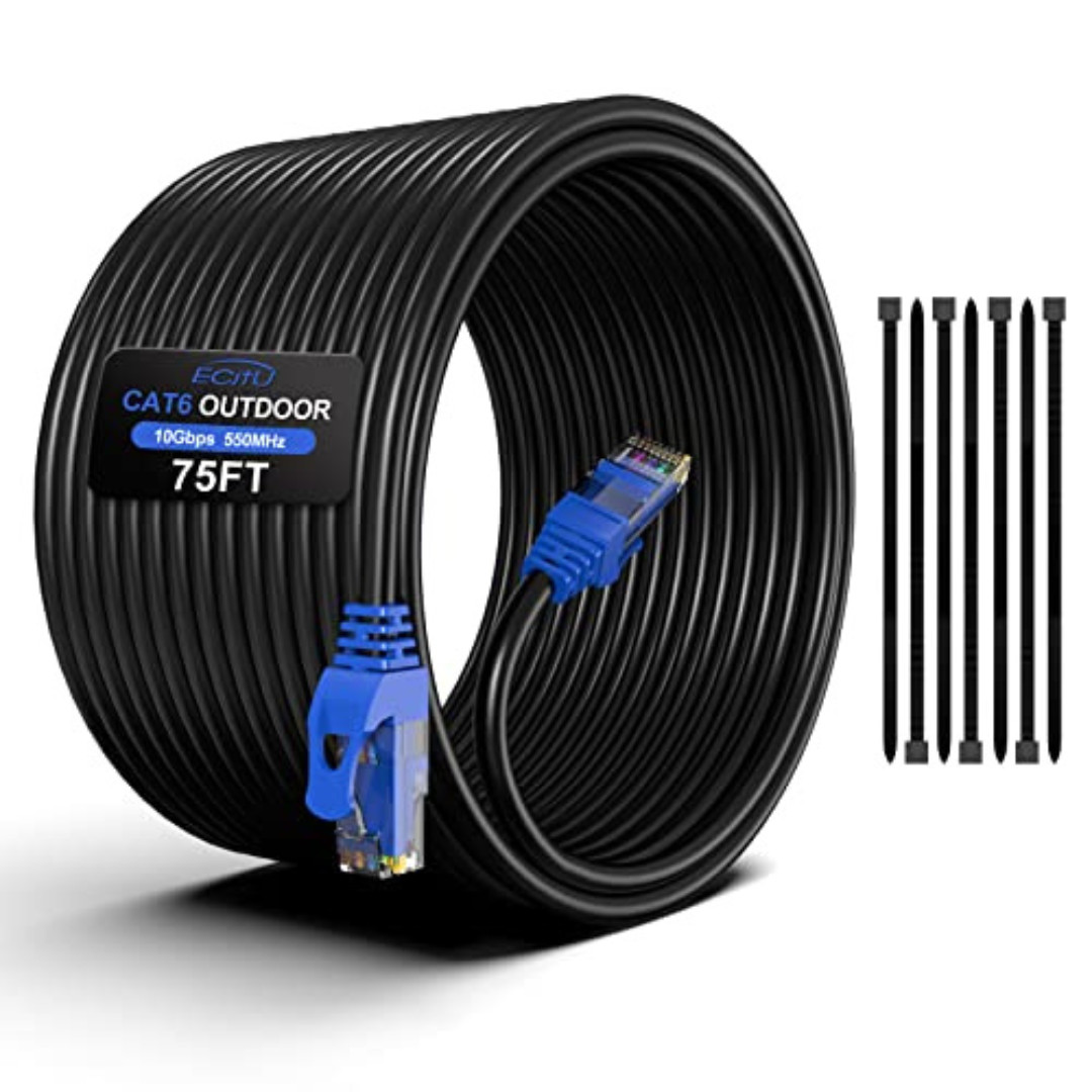 Cat6 Outdoor Ethernet Cable In-Ground Heavy Duty Direct Burial 24AWG CC…