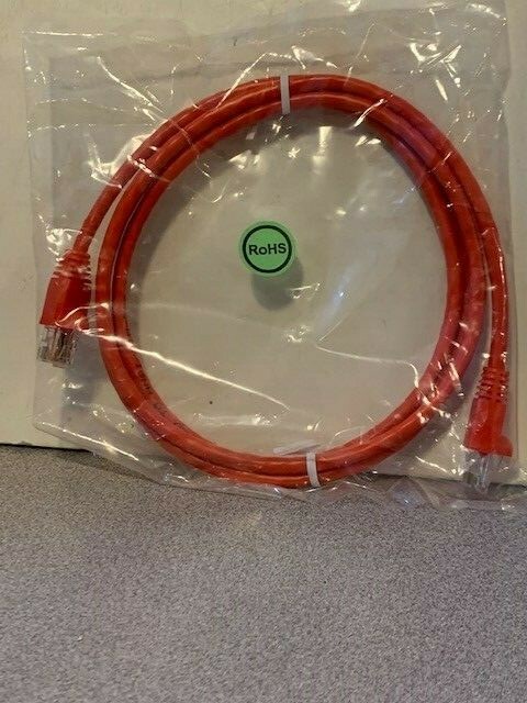 ⭐️5ft Red Ethernet Crossover Cable CAT5e Snagless/Molded Boot RoHS WC-10X6-33705